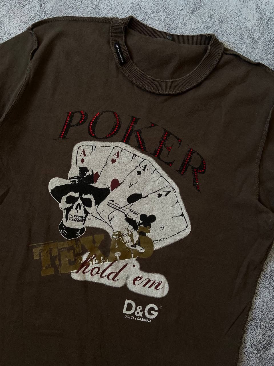 Dolce & Gabbana Dolce & Gabbana Poker Texas hold'em Browm T-Shirt Size US S / EU 44-46 / 1 - 4 Thumbnail