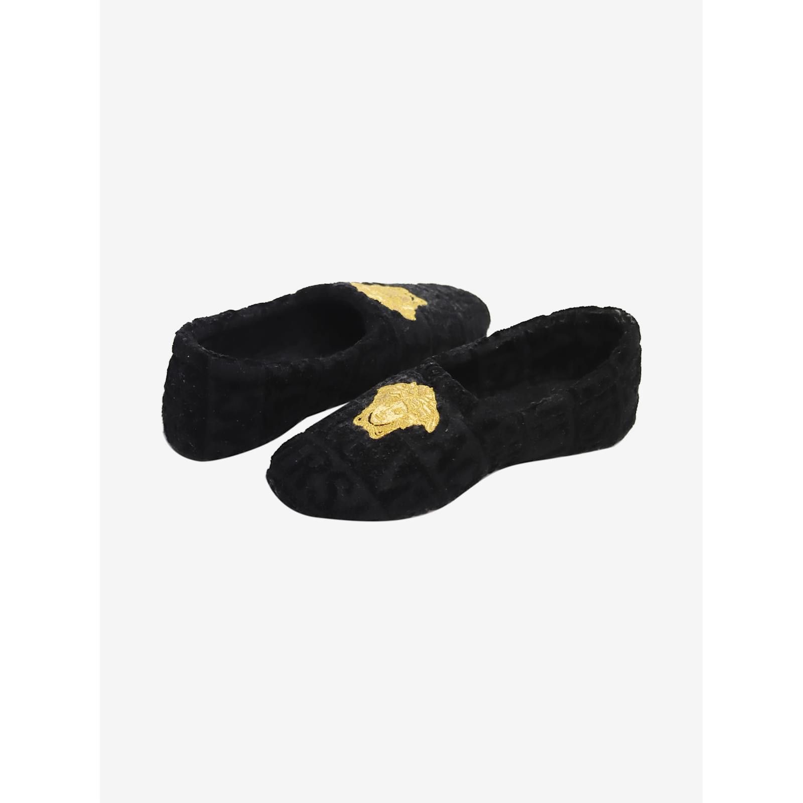 Versace o1s22i1n1024 Medusa Ballet Flats in Black Size US 9 / IT 39 - 3 Thumbnail