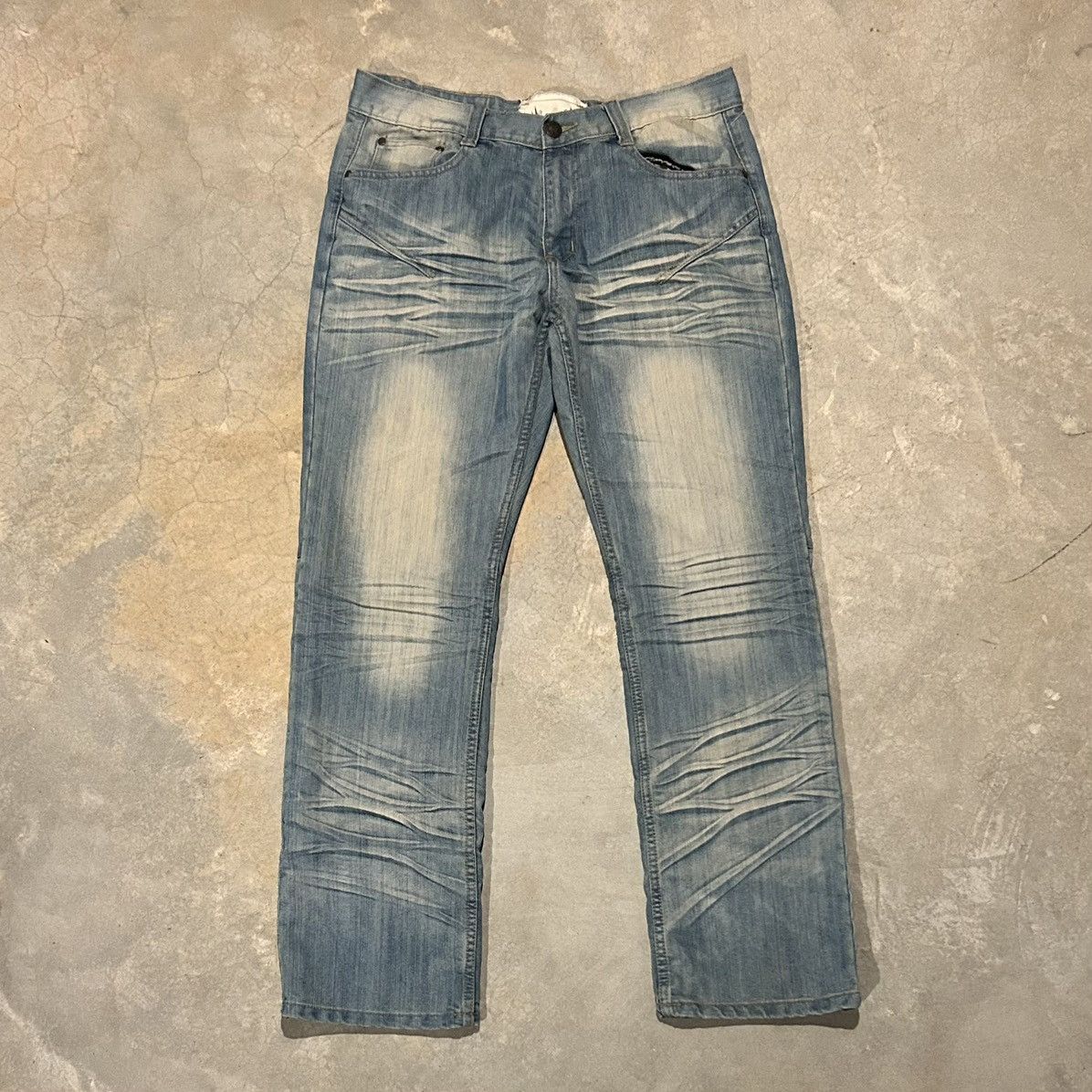 Japanese Brand × Vintage Crazy Vintage Y2K Faded Flap Pocket Baggy Jeans Cyber Skater Size US 34 / EU 50 - 7 Thumbnail