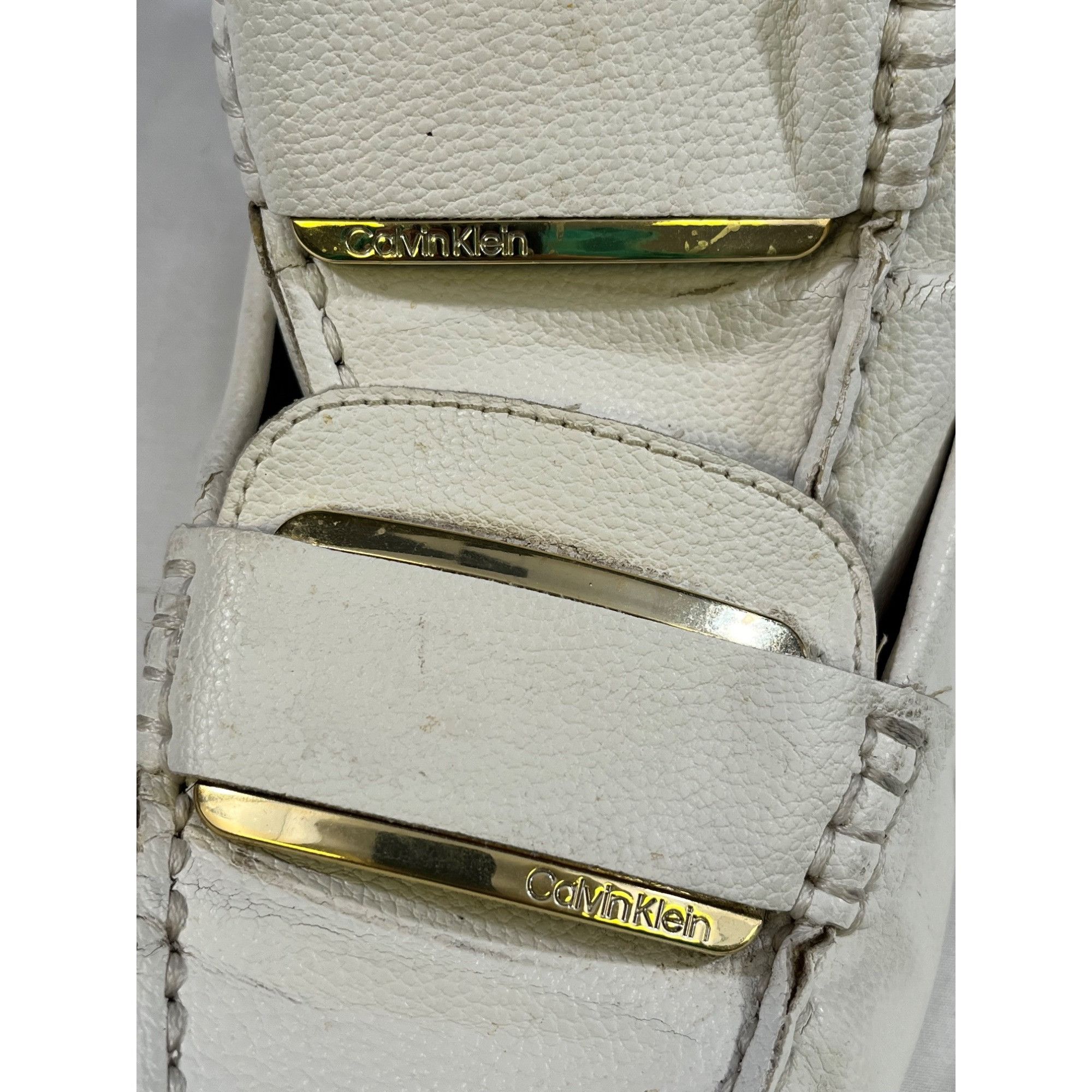 Calvin Klein Calvin Klein Leonie Womens White Loafers Size 9 SKU 6764 Size US 9 / IT 39 - 6 Thumbnail
