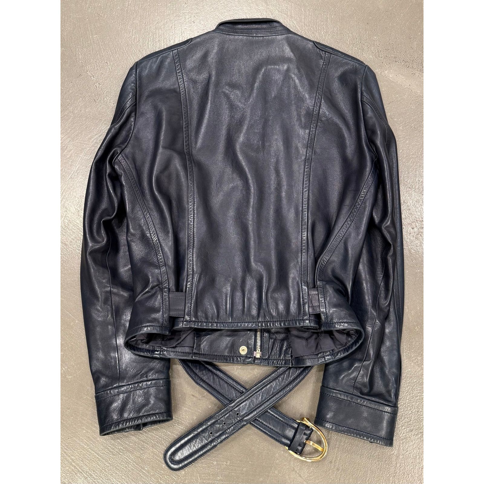 Gucci 2000s Gucci belted biker leather jacket Size US S / EU 44-46 / 1 - 2 Thumbnail
