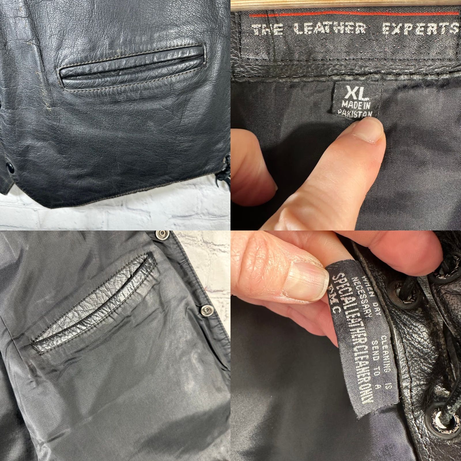 Vintage VINTAGE Wilsons Leather Biker Vest Black Embossed Eagle Side Lace Up Snap Front XL Mens Vest Size US XL / EU 56 / 4 - 8 Thumbnail