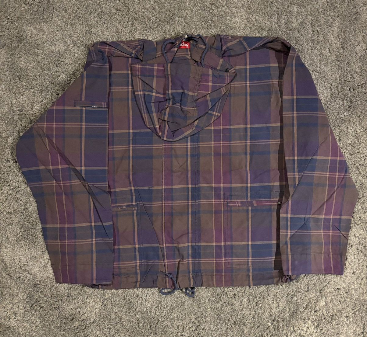 Supreme Cotton Utility Anorak Plaid Raincoats