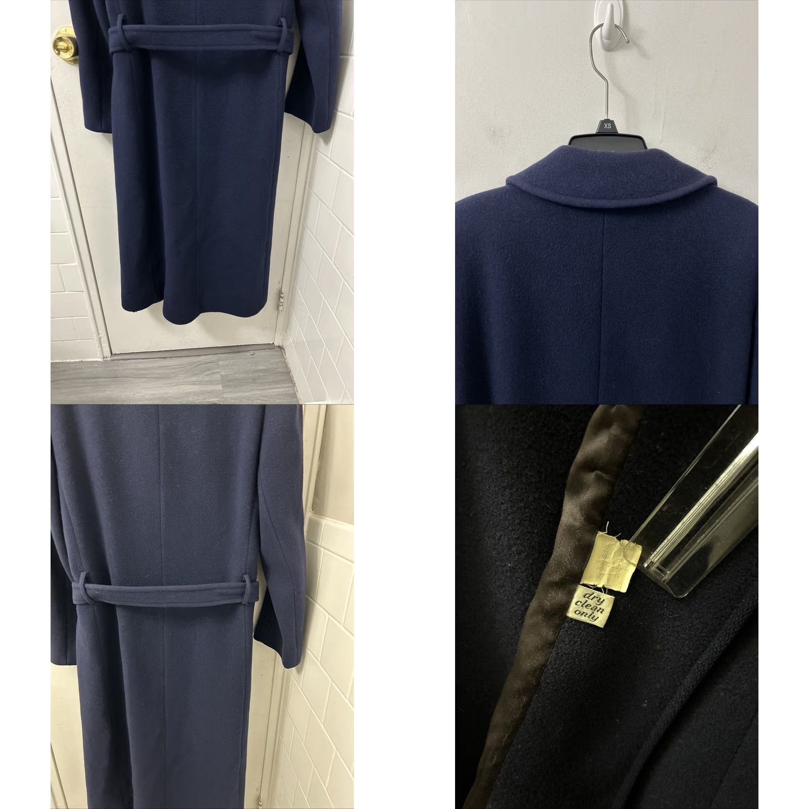 Pendleton VINTAGE Pendleton Coat Womens 12 Navy Blue Wool Trench Belted Long 46" Made in USA Size XL / US 12-14 / IT 48-50 - 8 Thumbnail