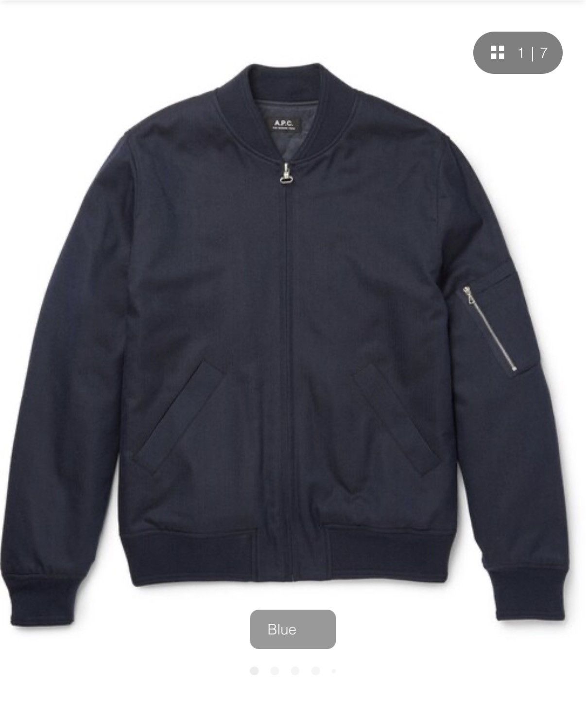 A.P.C. A.P.C. Herringbone Cotton and Wool-Blend Bomber Jacket Size US S / EU 44-46 / 1 - 9 Thumbnail