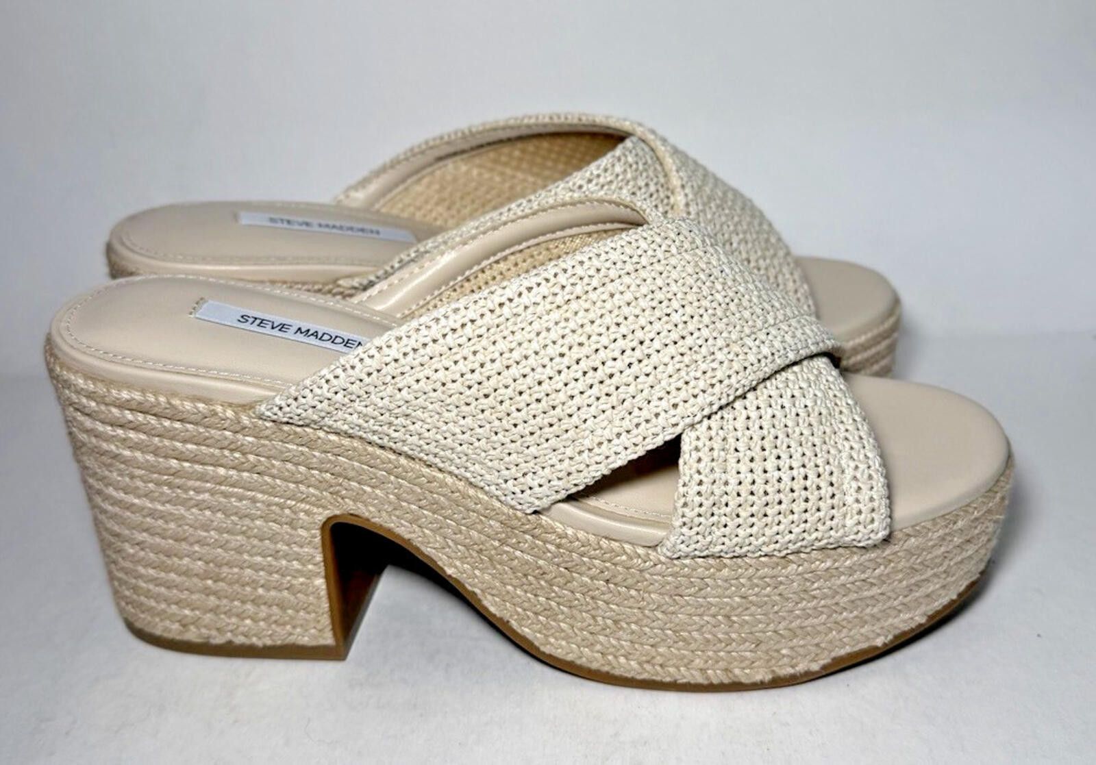Steve Madden STEVE MADDEN Truthful Crossband Platform Sandals Natural Size US 8.5 / IT 38.5 - 1 Thumbnail