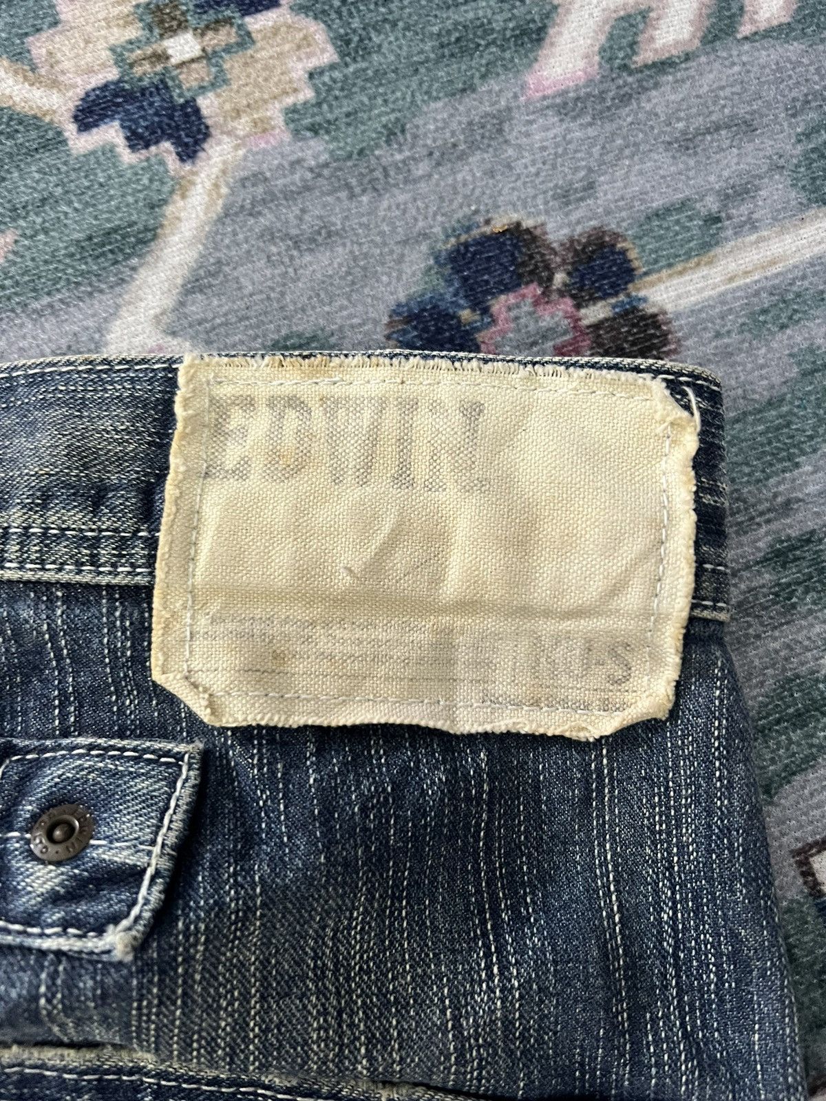 Edwin × Japanese Brand THRASHED EDWIN XV-S DISTRESSED DENIM PANT Size US 30 / EU 46 - 7 Thumbnail