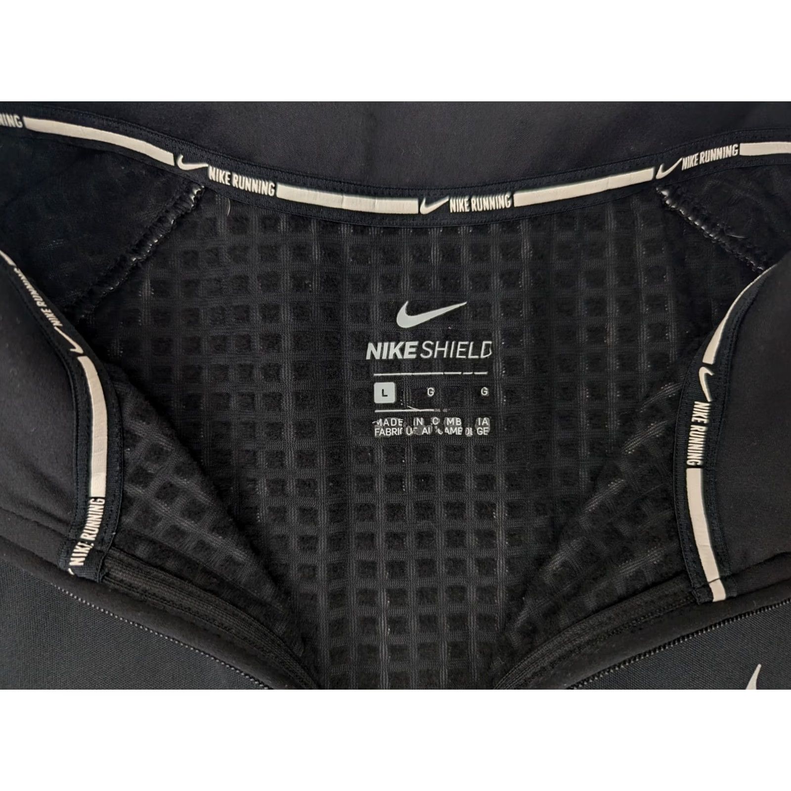 Nike Nike Shield Running Full Zip Moc Neck Jacket Women L Black Long Sleeve Moc Neck Size L / US 10 / IT 46 - 3 Thumbnail