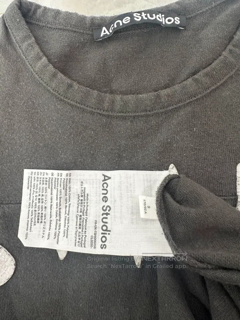 Acne Studios Acne Studios Retro Lettering Printed Charcoal Gray Crew Ne Size S / US 4 / IT 40 - 3 Thumbnail
