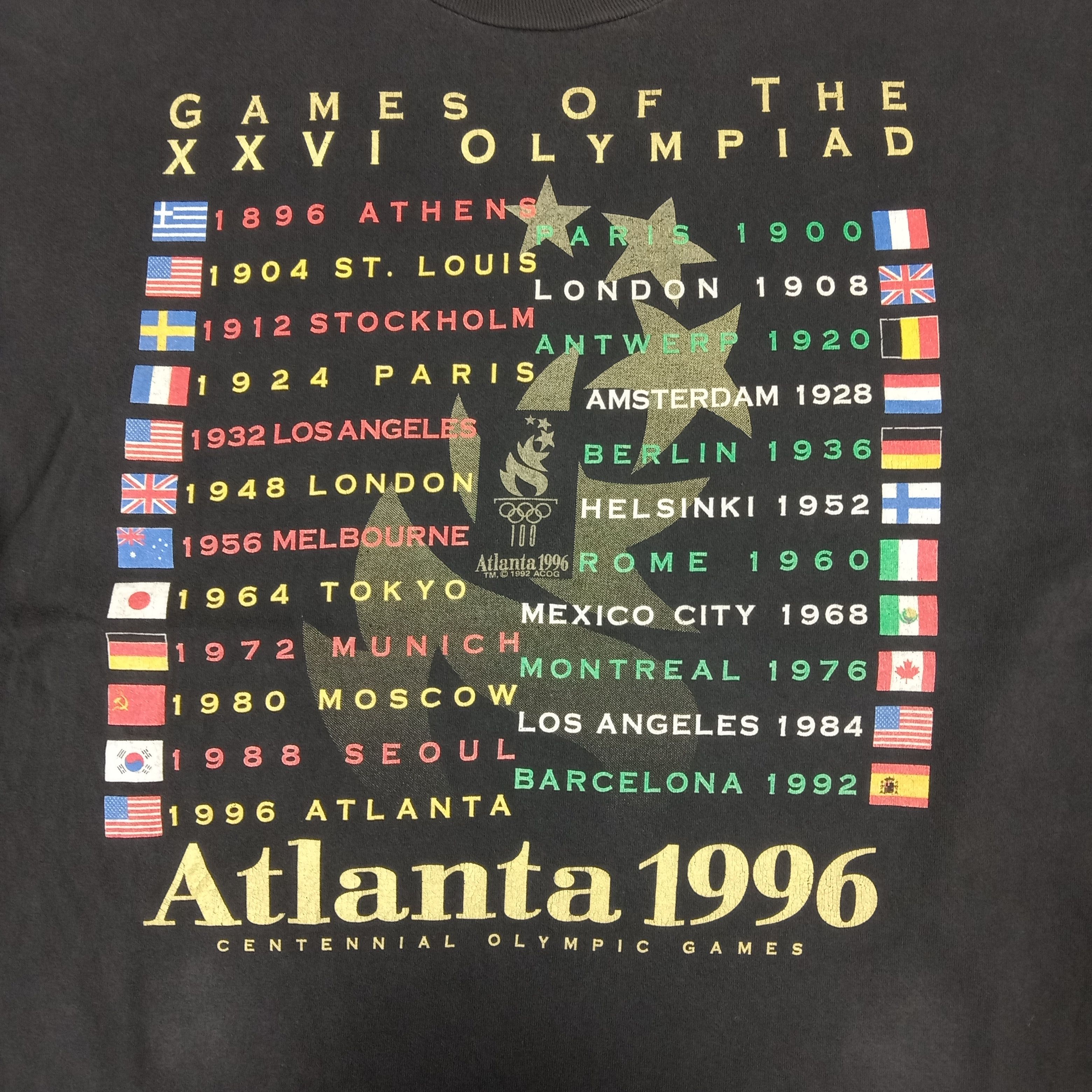USA Olympics × Vintage Vintage 90's Olympic Atlanta 1996 Sport Style Tshirt Size US L / EU 52-54 / 3 - 2 Thumbnail