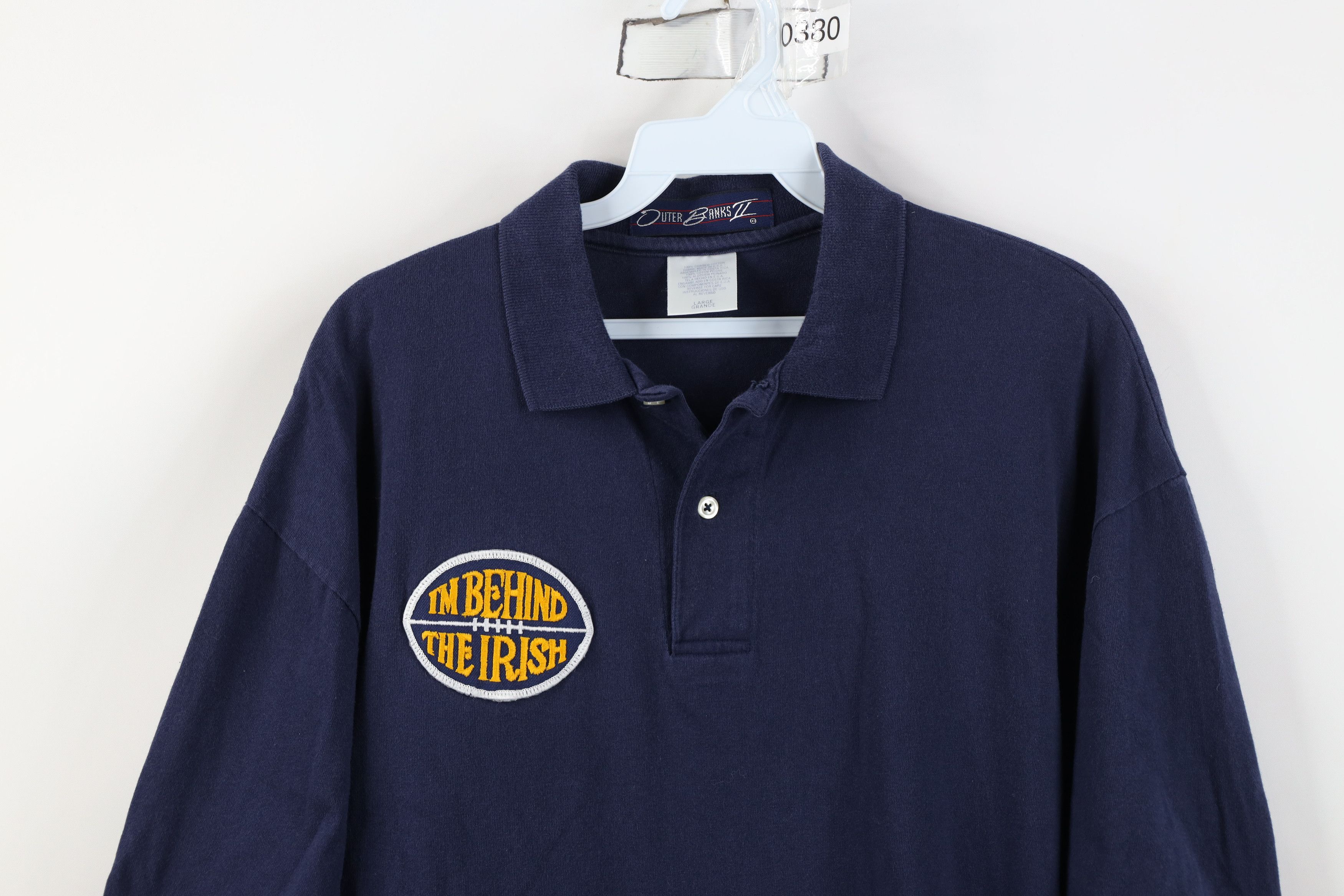 Vintage Vintage 90s I'm Behind the Irish Notre Dame University Polo Size US L / EU 52-54 / 3 - 2 Thumbnail
