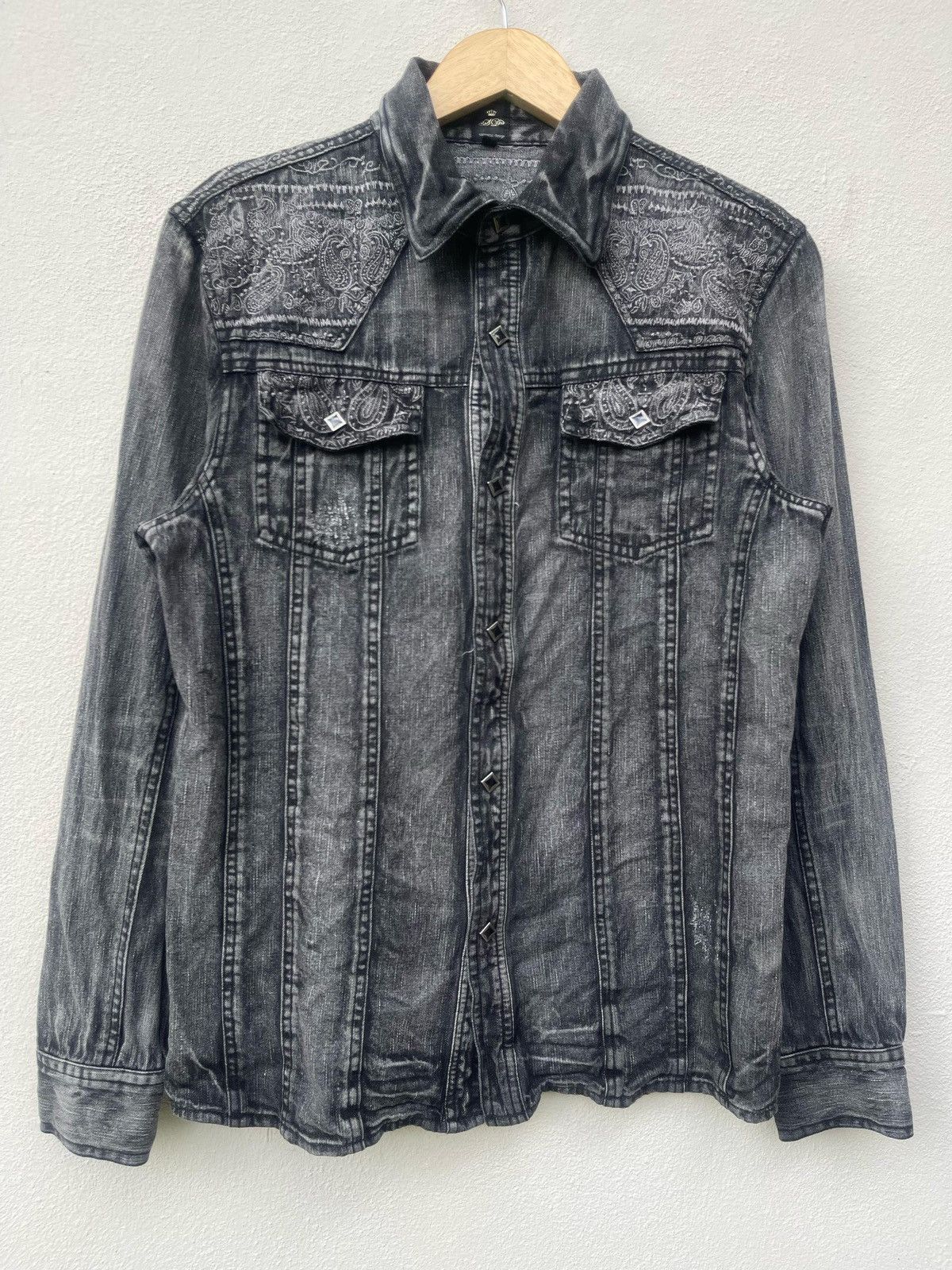 If Six Was Nine × Japanese Brand × Le Grande Bleu (L.G.B.) Semantic Design Wash Denim Western Shirt Size US S / EU 44-46 / 1 - 1 Thumbnail
