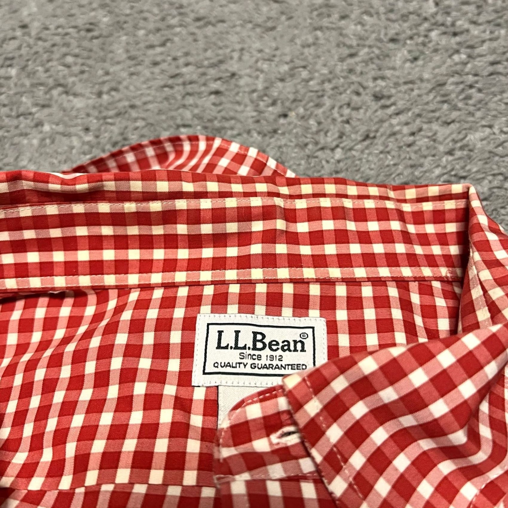 Vintage LL Bean Shirt Mens XL Tall Check Plaid Short Sleeve Button Red Mens Big & Tall XLT Shirt Red Size US XL / EU 56 / 4 - 8 Thumbnail
