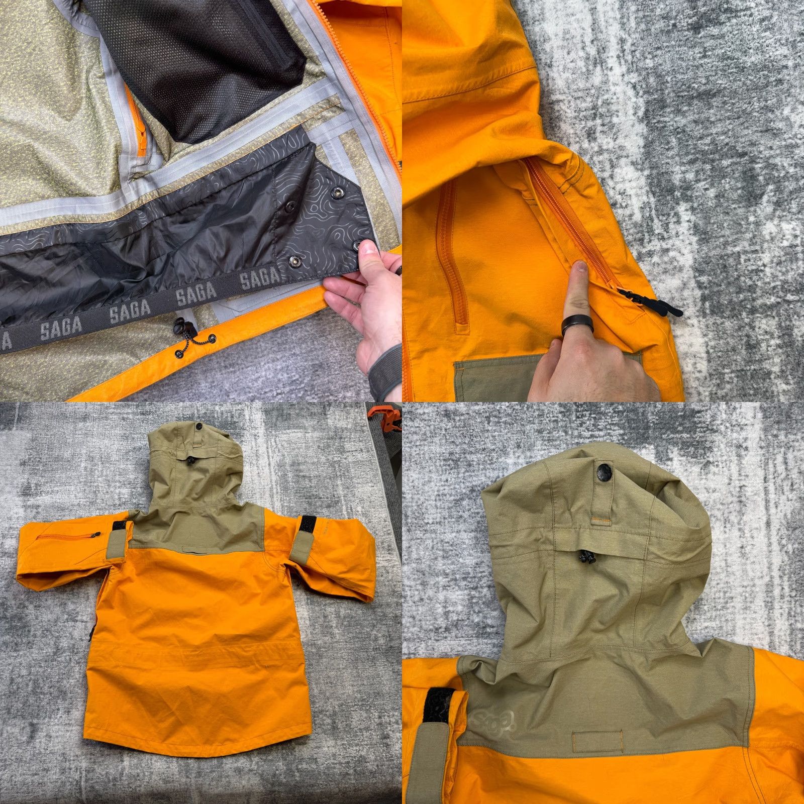 Vintage Saga Orange Parka Jacket Mens Small 3L Waterproof Snow Ski Travel Breathable Zipped Pockets Full Zip Taped Seams Nylon Regular 70s? Size US S / EU 44-46 / 1 - 9 Thumbnail