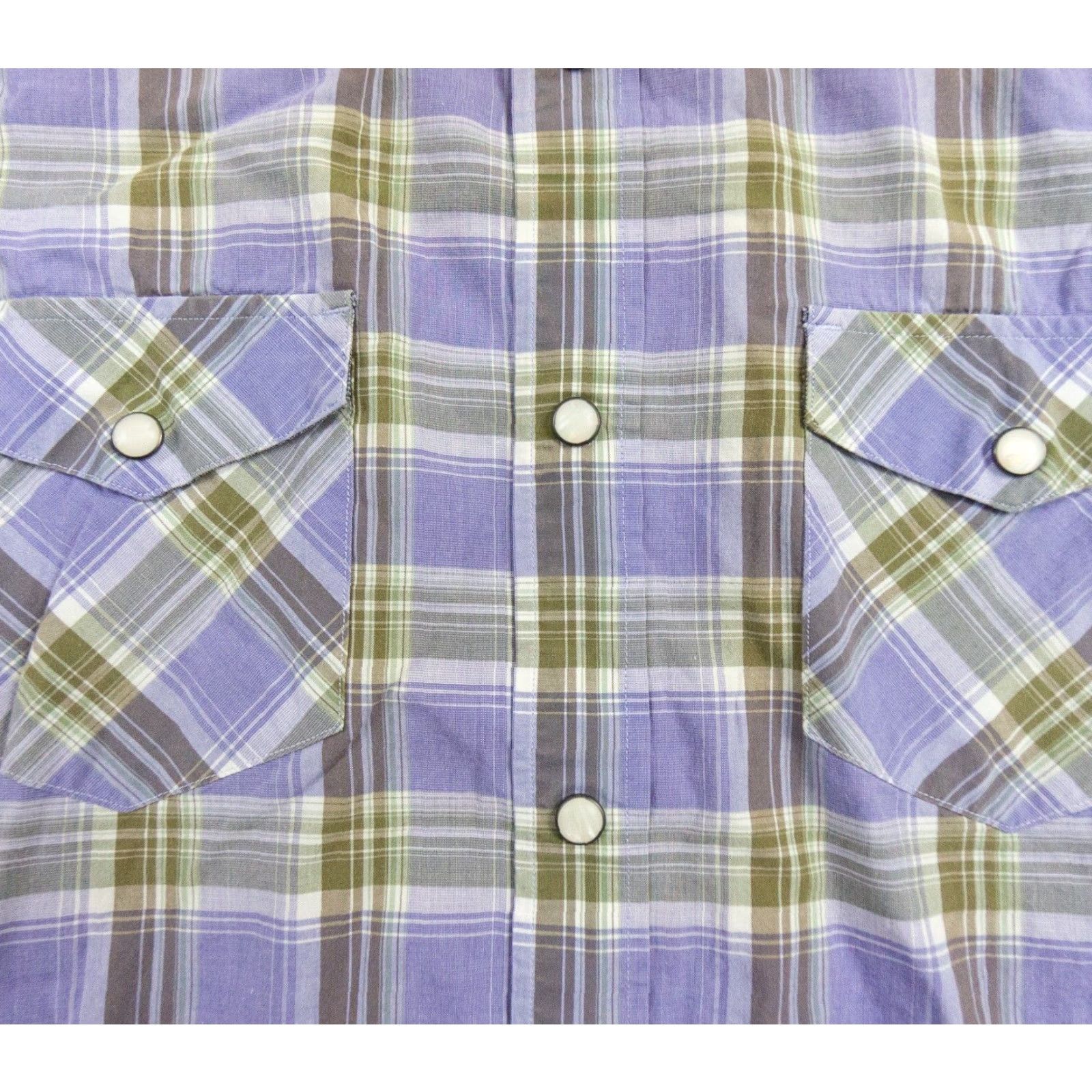 Banana Republic Banana Republic Shirt Men Medium Purple Western Button-Up Plaid Cotton Spandex Long Sleeve Non-Iron Casual Logo-free Mens Size US M / EU 48-50 / 2 - 3 Thumbnail
