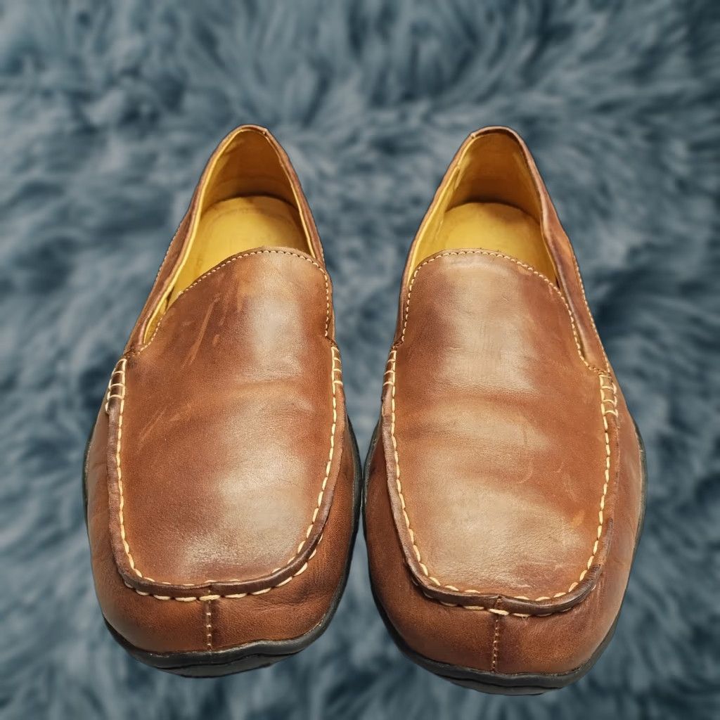 Timberland Timberland Mens Size 10M Brown Genuine Leather Slip On Loafers Smart Comfort Shoes Size US 10 / EU 43 - 1 Thumbnail