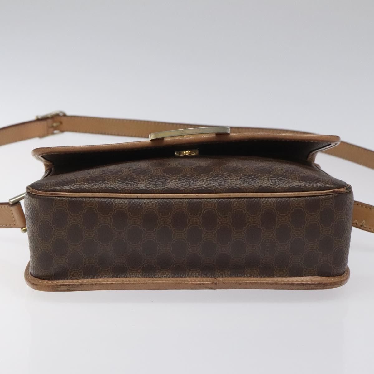 Celine CELINE Macadam Canvas Circle Shoulder Bag Pvc Leather Brown Size ONE SIZE - 9 Thumbnail