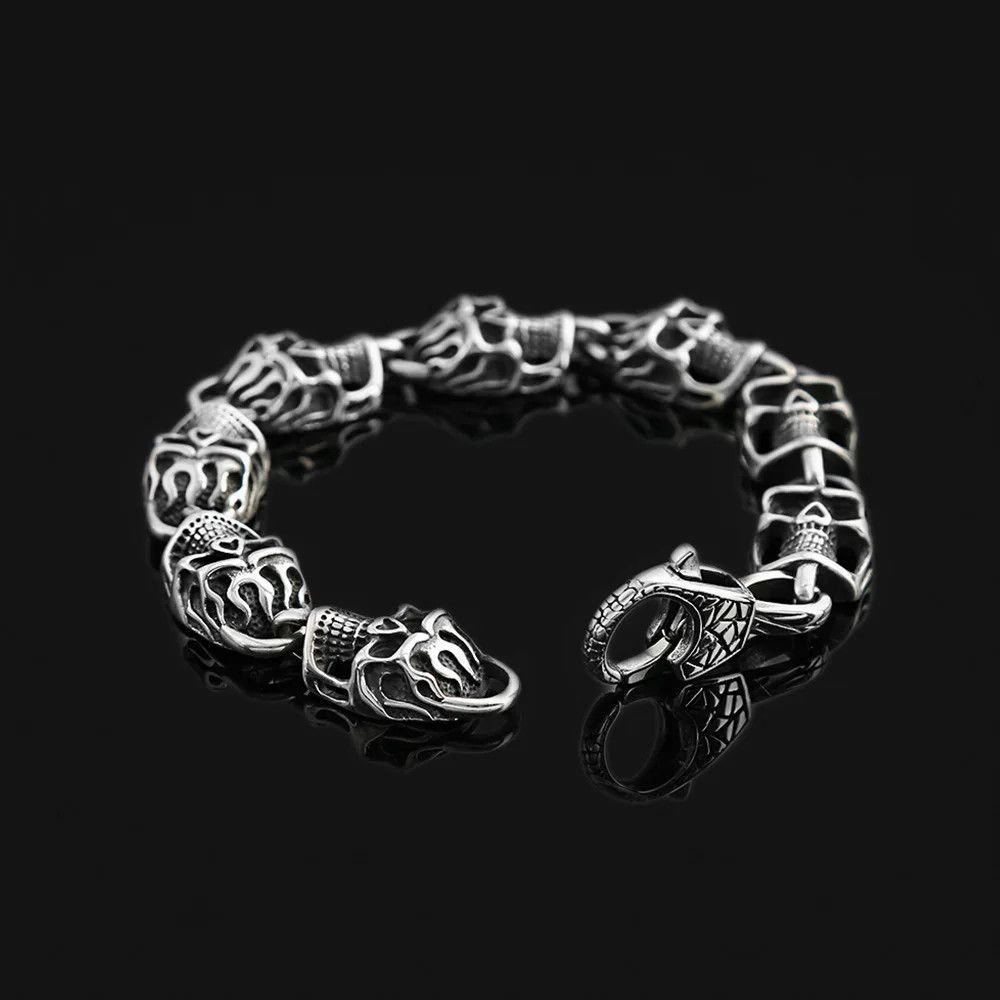Jewelry Vintage Punk Domineering Skull Bracelet Size ONE SIZE - 4 Thumbnail