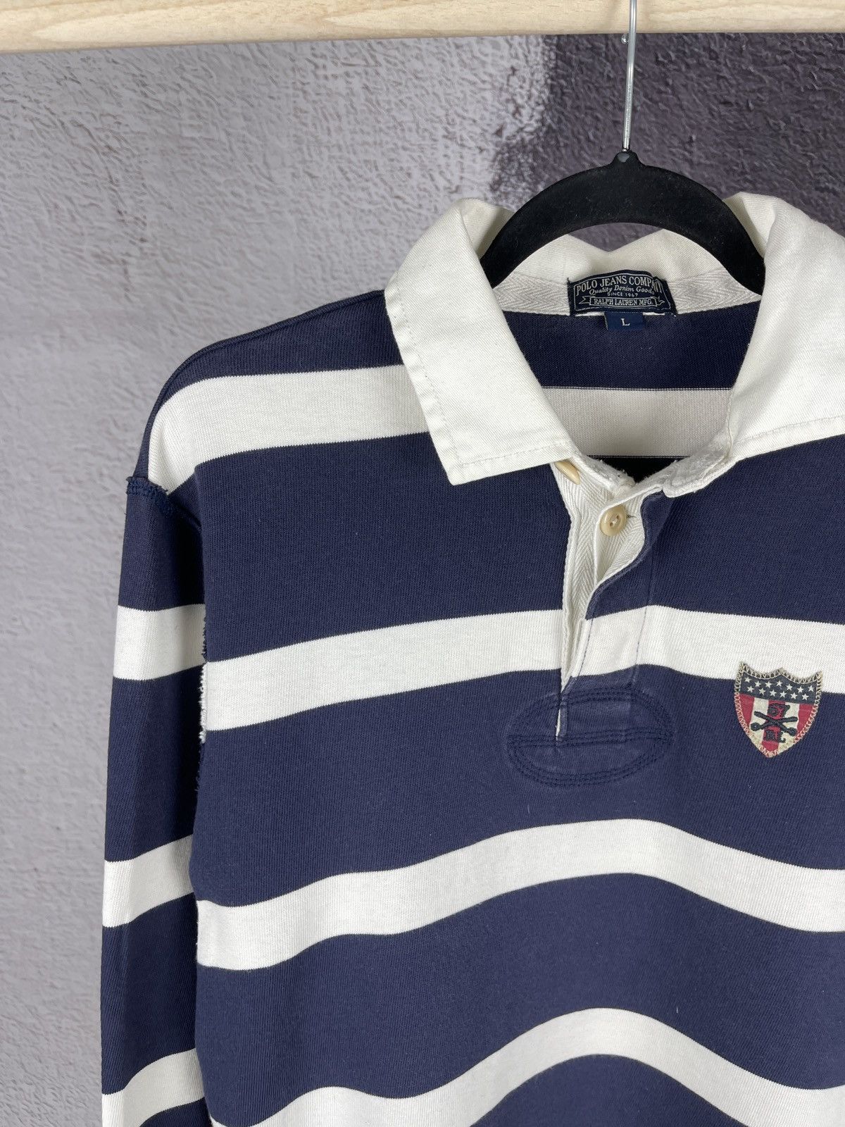 Polo Ralph Lauren Polo Jeans Company Ralph Lauren vintage striped rugby polo Size US L / EU 52-54 / 3 - 8 Thumbnail