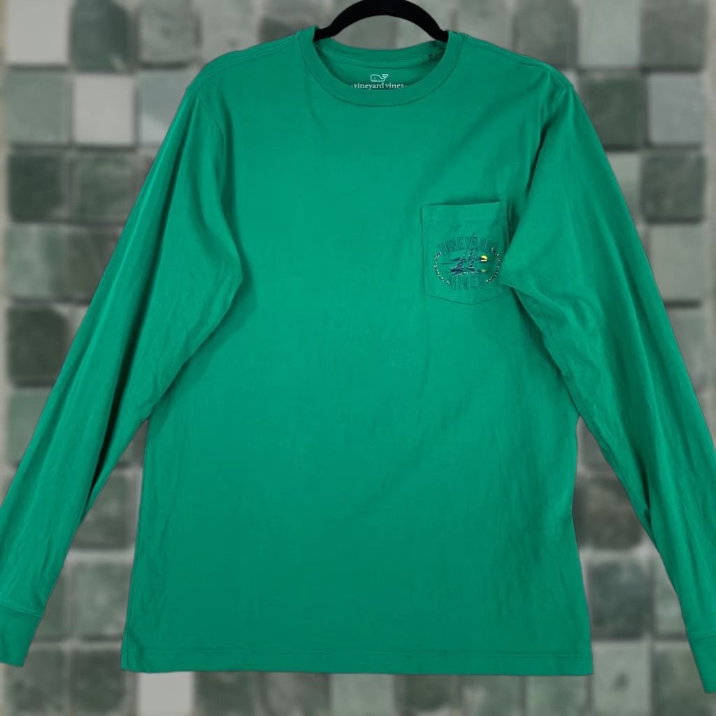 Vineyard Vines Vineyard Vines Green Graphic Print Long Sleeve T-Shirt Mens XS Crew Neck Size US XS / EU 42 / 0 - 1 Thumbnail