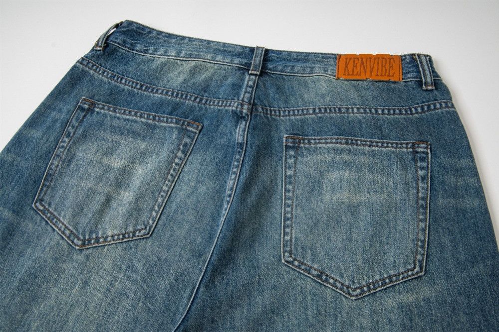 Jean Men's metal rivet washed distressed hippie trend jeans y2k Size US 32 / EU 48 - 5 Thumbnail