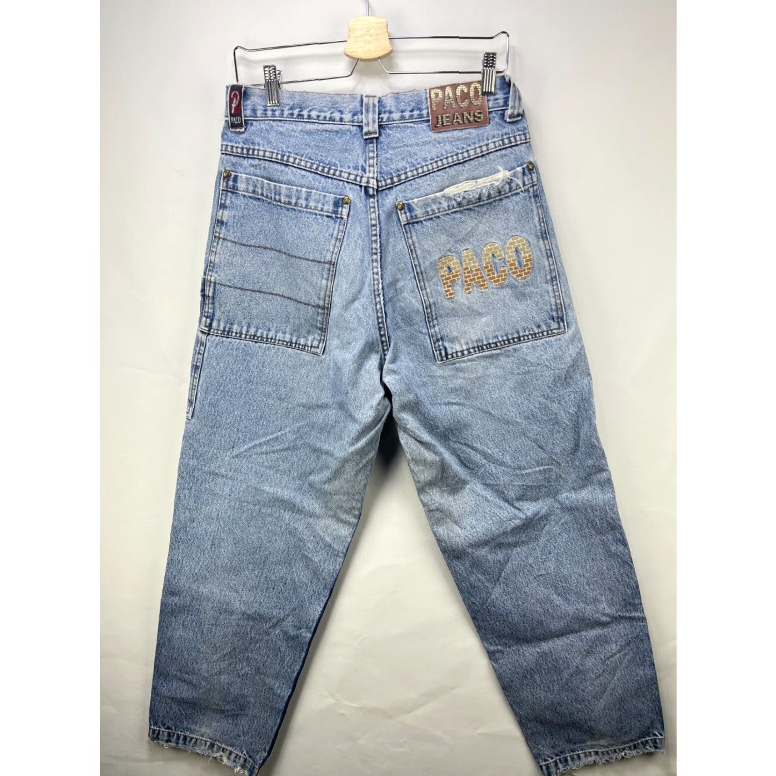 Vintage VINTAGE Paco Jeans Baggy Wide-Leg 32 Men Blue 90s Decade 32 Mens Size US 32 / EU 48 - 2 Thumbnail