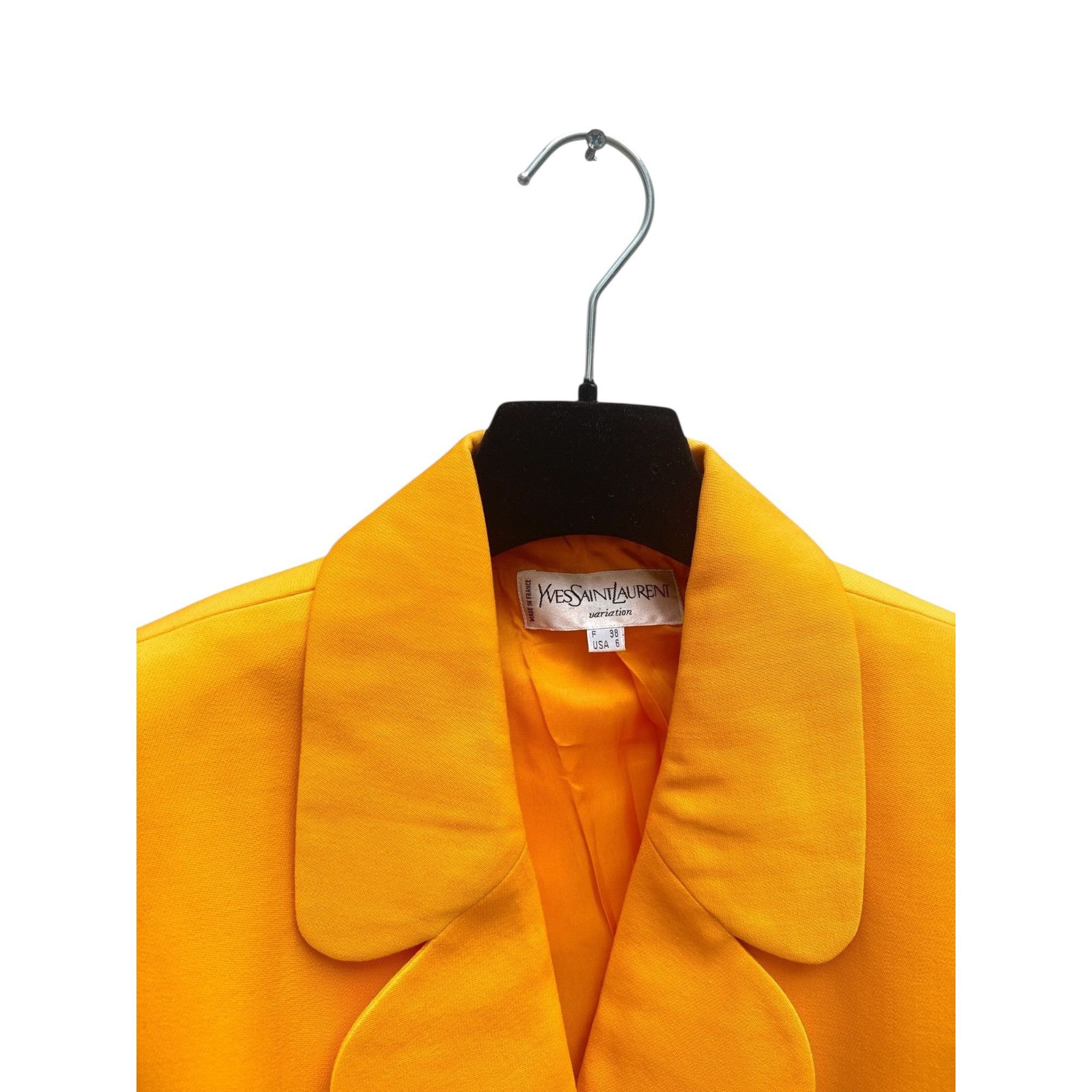 Yves Saint Laurent 1990s Yellow Heart Shape Blazer Jacket Size S / US 4 / IT 40 - 3 Thumbnail