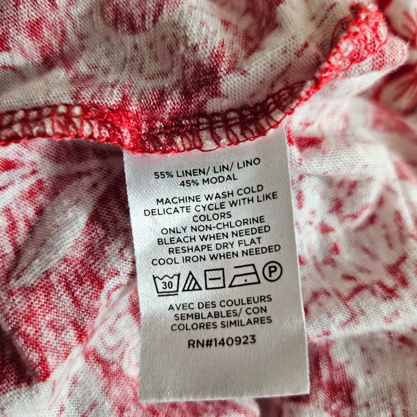 Loft Ann Taylor LOFT Womens Top XS Red White Floral Linen Blend Shirt Size XS / US 0-2 / IT 36-38 - 4 Thumbnail
