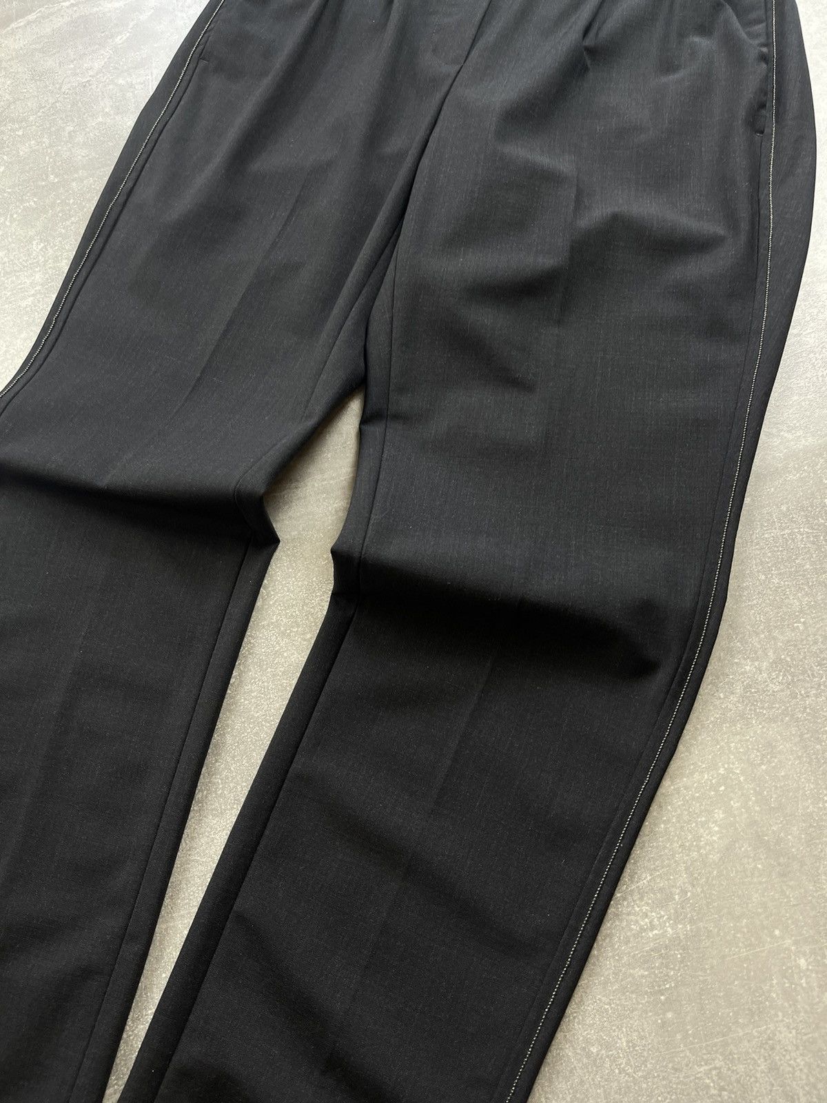 Brunello Cucinelli Brunello Cucinelli Black Wool Tapered Pants Elegant Tailored Size 27" / US 4 / IT 40 - 4 Thumbnail