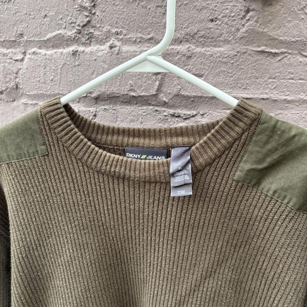 DKNY Early 2000s DKNY Green Military Cargo Pocket Ribbed Sweater Size US XL / EU 56 / 4 - 3 Thumbnail