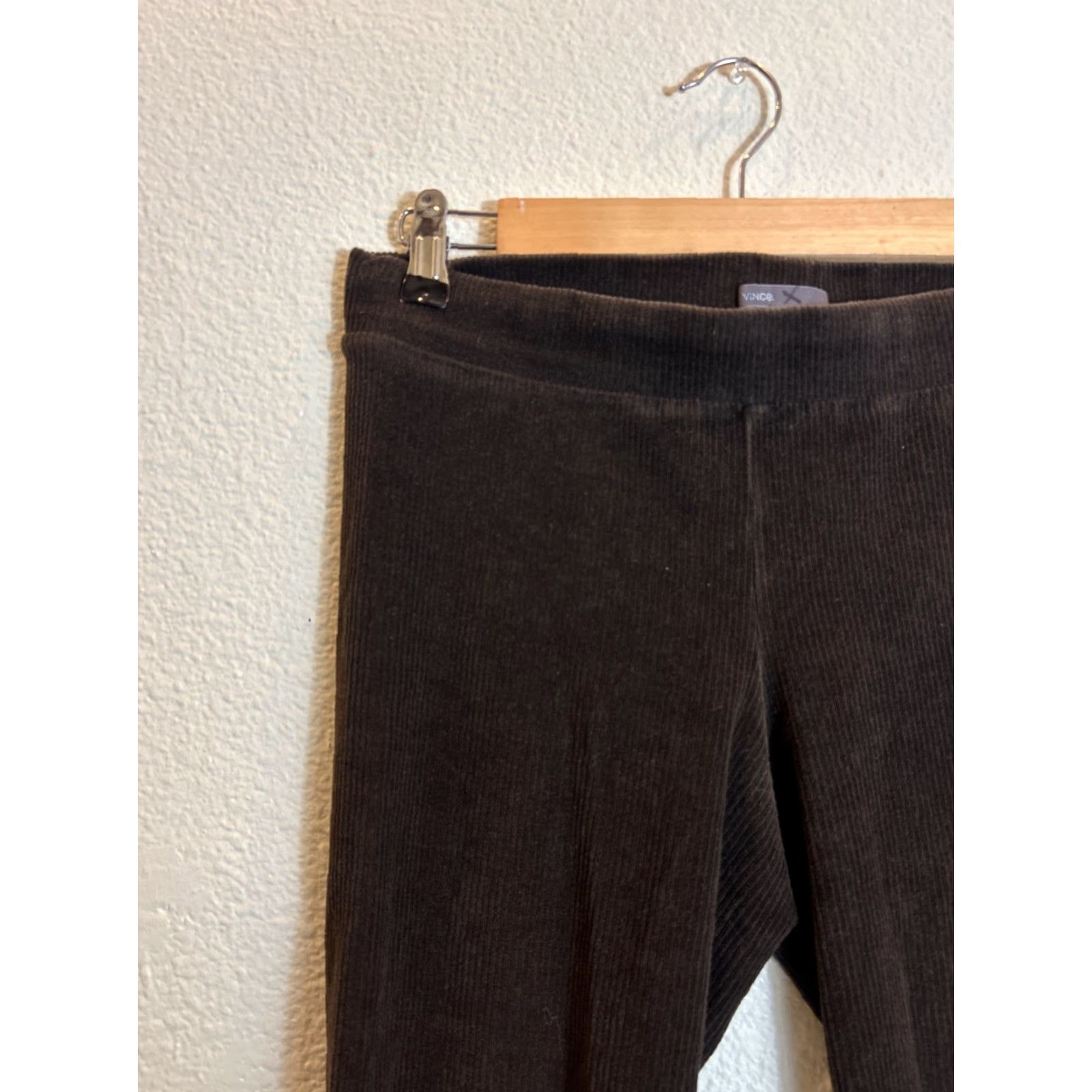 Vince Vince Womens Large Corduroy Brown Pull On Pants Cotton Virgin Wool Chino 28x30 L Brown Womens Pants Size 36" / US 14 / IT 50 - 4 Thumbnail