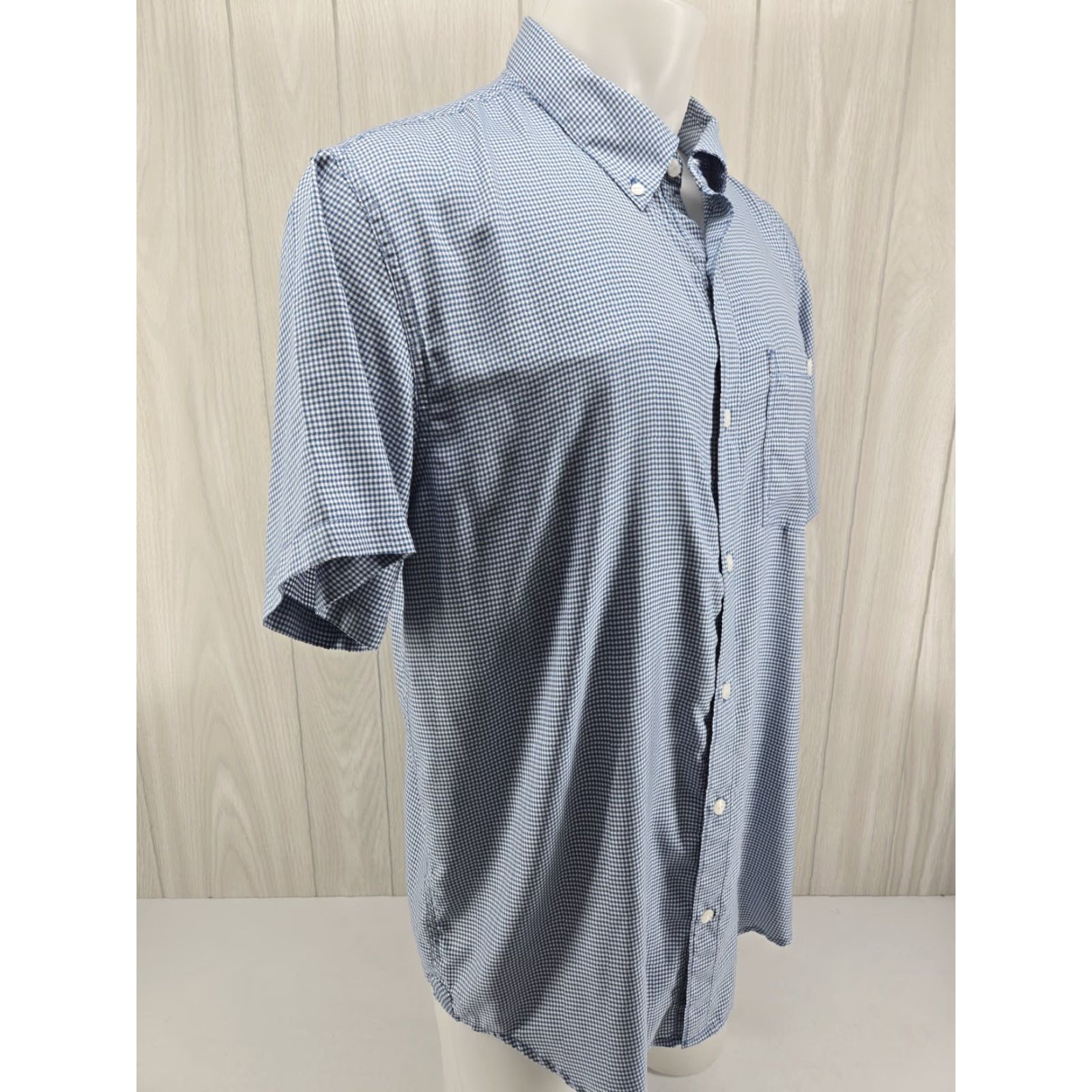 Mountain Khakis VINTAGE Mountain Khakis Blue Checker Polyester Short Sleeve Button Up Shirt XL Classic Shirt Mens Blue Checker 90s Outdoor Fashion Size US XL / EU 56 / 4 - 6 Thumbnail