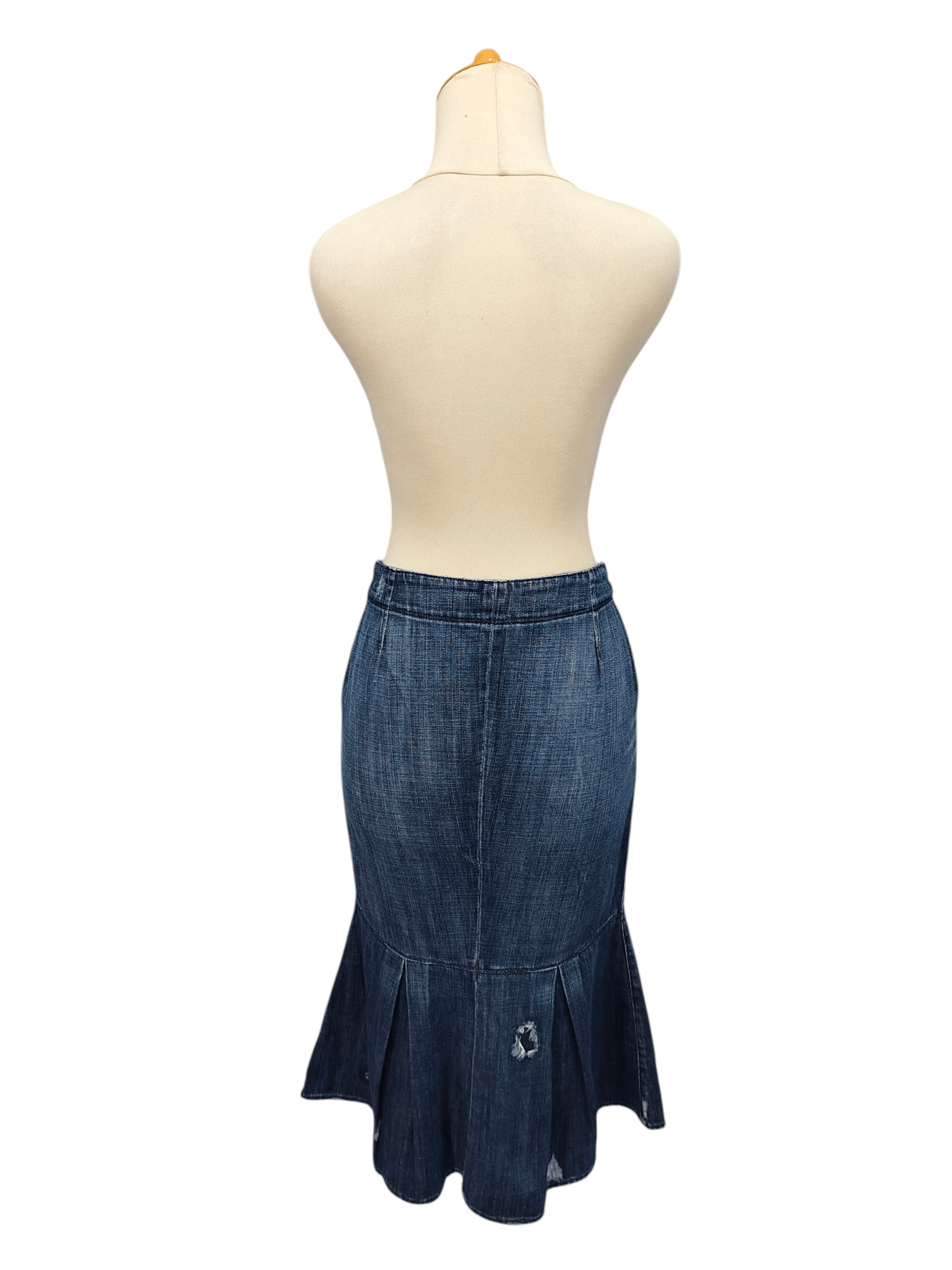 Ralph Lauren 🔥Vtg Ralph Lauren Y2K Pacthwork Flare Denim Skirt Size 28" / US 6 / IT 42 - 3 Thumbnail