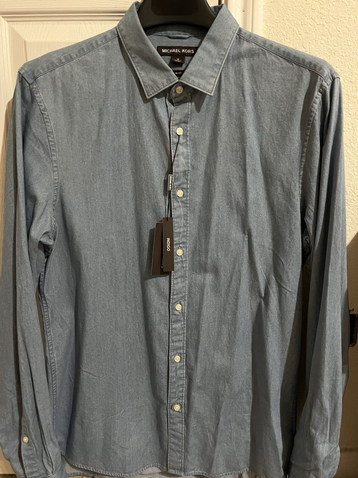 Michael Kors Micheal kors button front dress shirt indigo Size US M / EU 48-50 / 2 - 1 Thumbnail