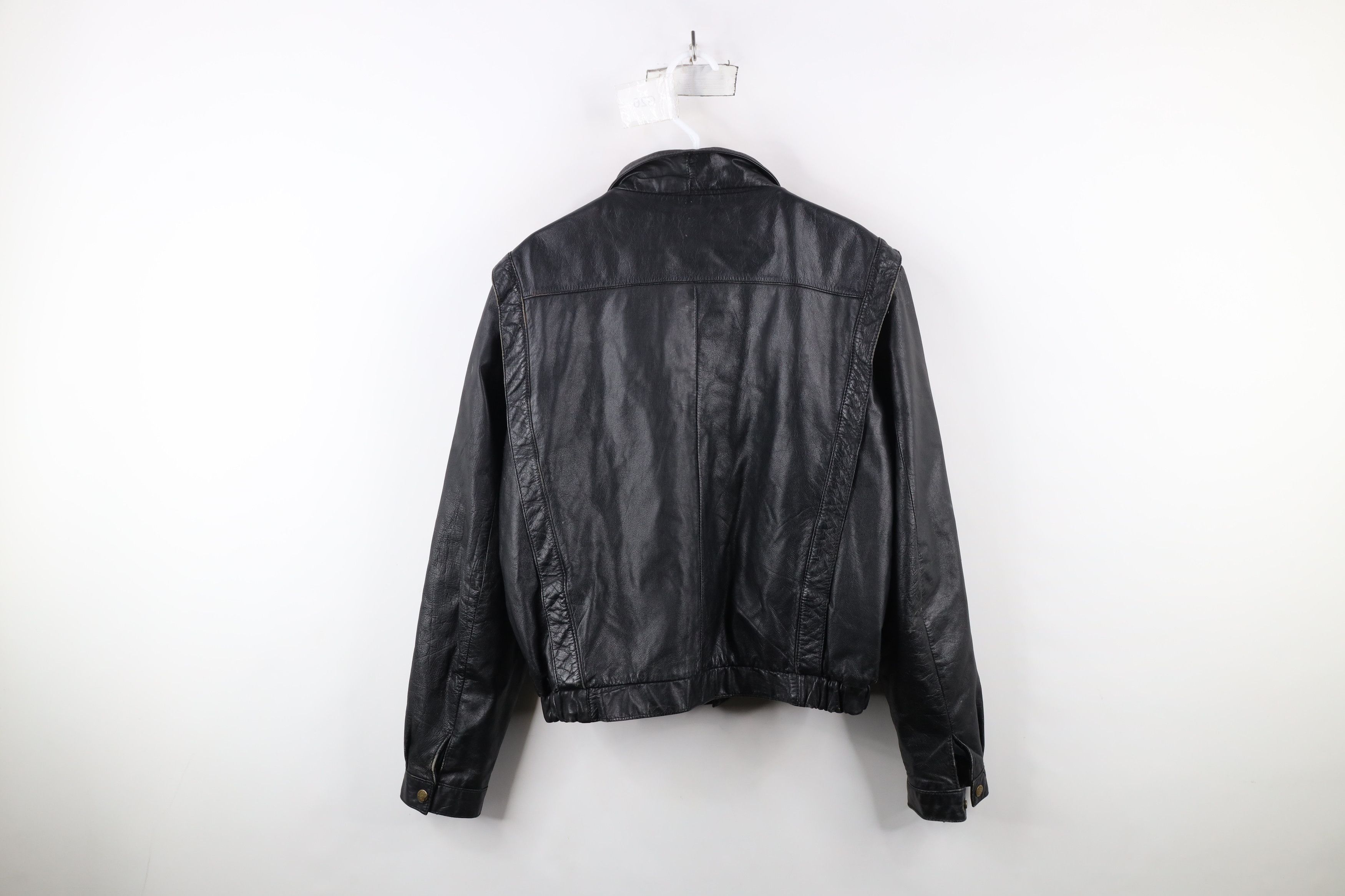 Vintage Vintage 80s 90s Streetwear Leather Cafe Racer Bomber Jacket Size US XXL / EU 58 / 5 - 13 Thumbnail