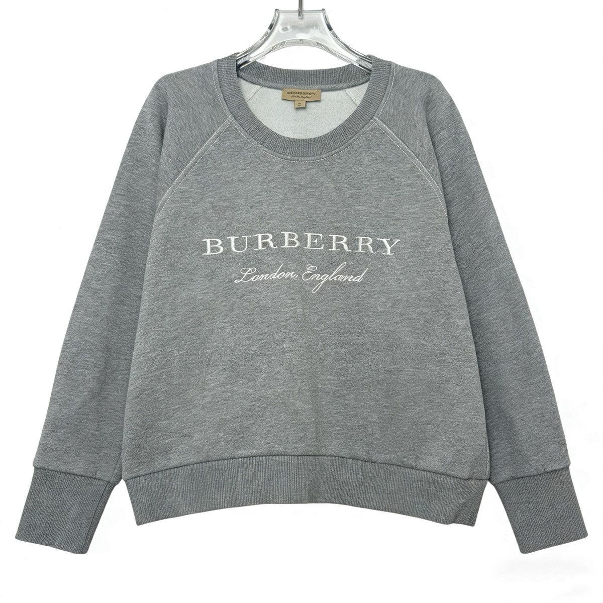 Burberry Burberry Grey Letter Logo Loose Long Sleeve Sweatshirt K26WX Size US XL / EU 56 / 4 - 1 Thumbnail