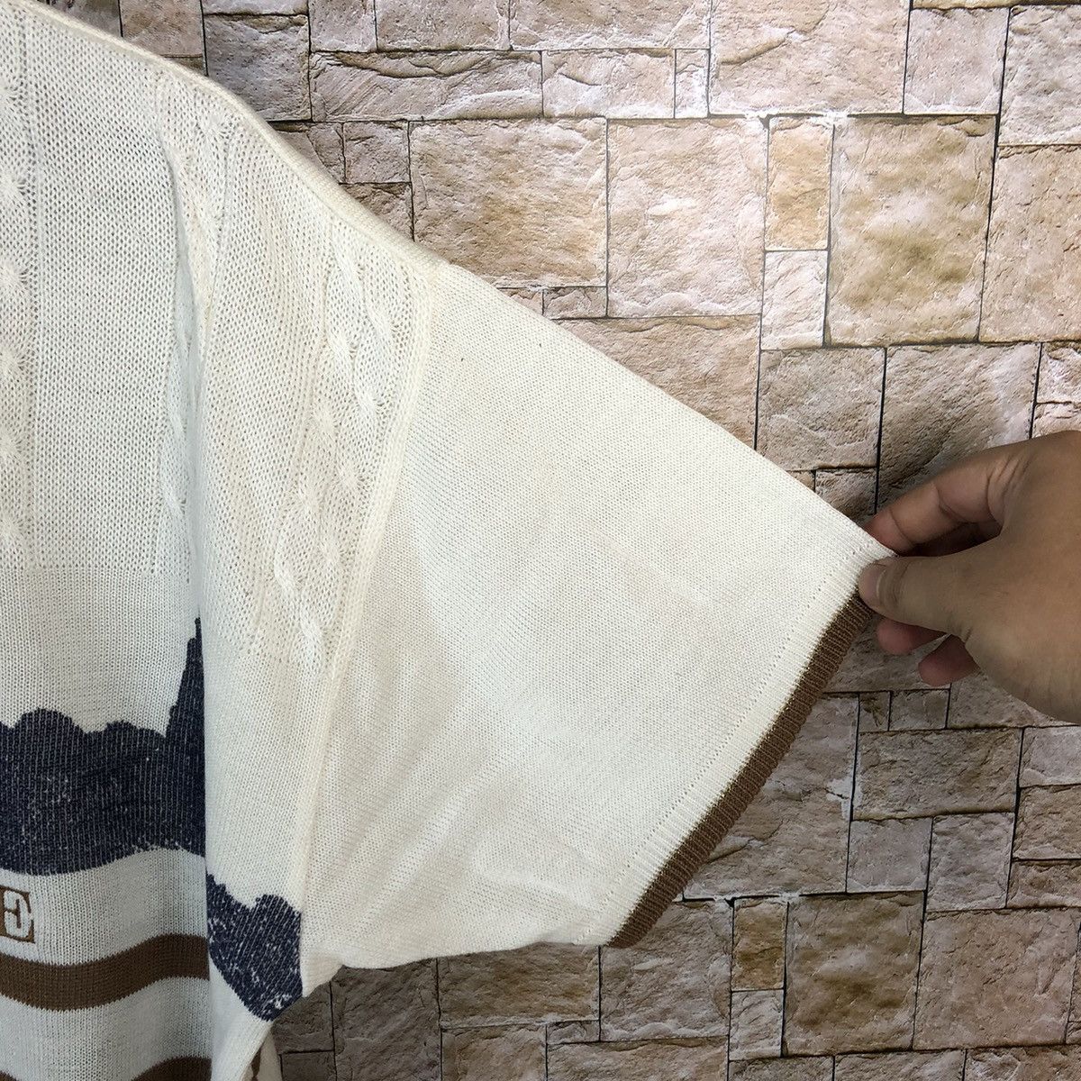 Homespun Knitwear × Japanese Brand A Maggio White Knitwear short sleeve vintage japan #A225 Size L / US 10 / IT 46 - 6 Thumbnail
