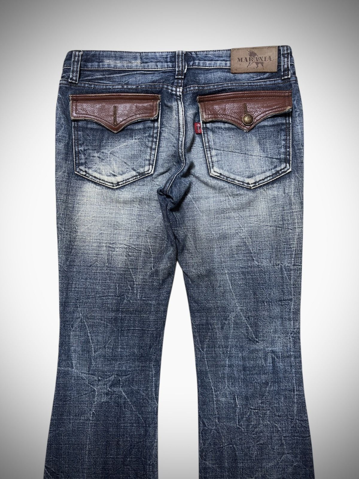 Japanese Brand 2000’s Maraxia - Japanese Archive’s Distressed Flared Jeans Size US 30 / EU 46 - 7 Thumbnail