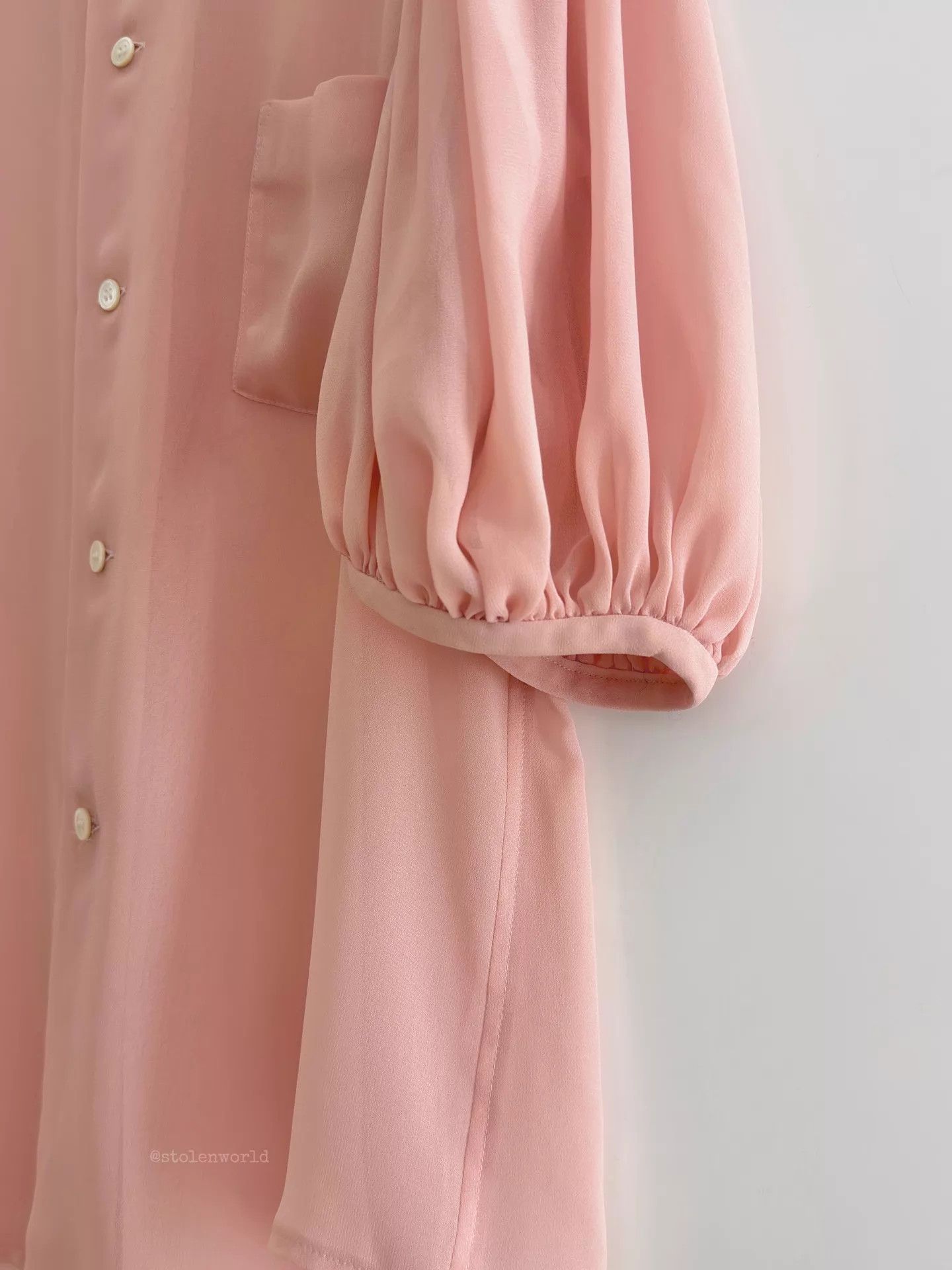 Comme des Garcons CDG comcom light pink chiffon pleated puff-sleeve shirt Size S / US 4 / IT 40 - 4 Thumbnail