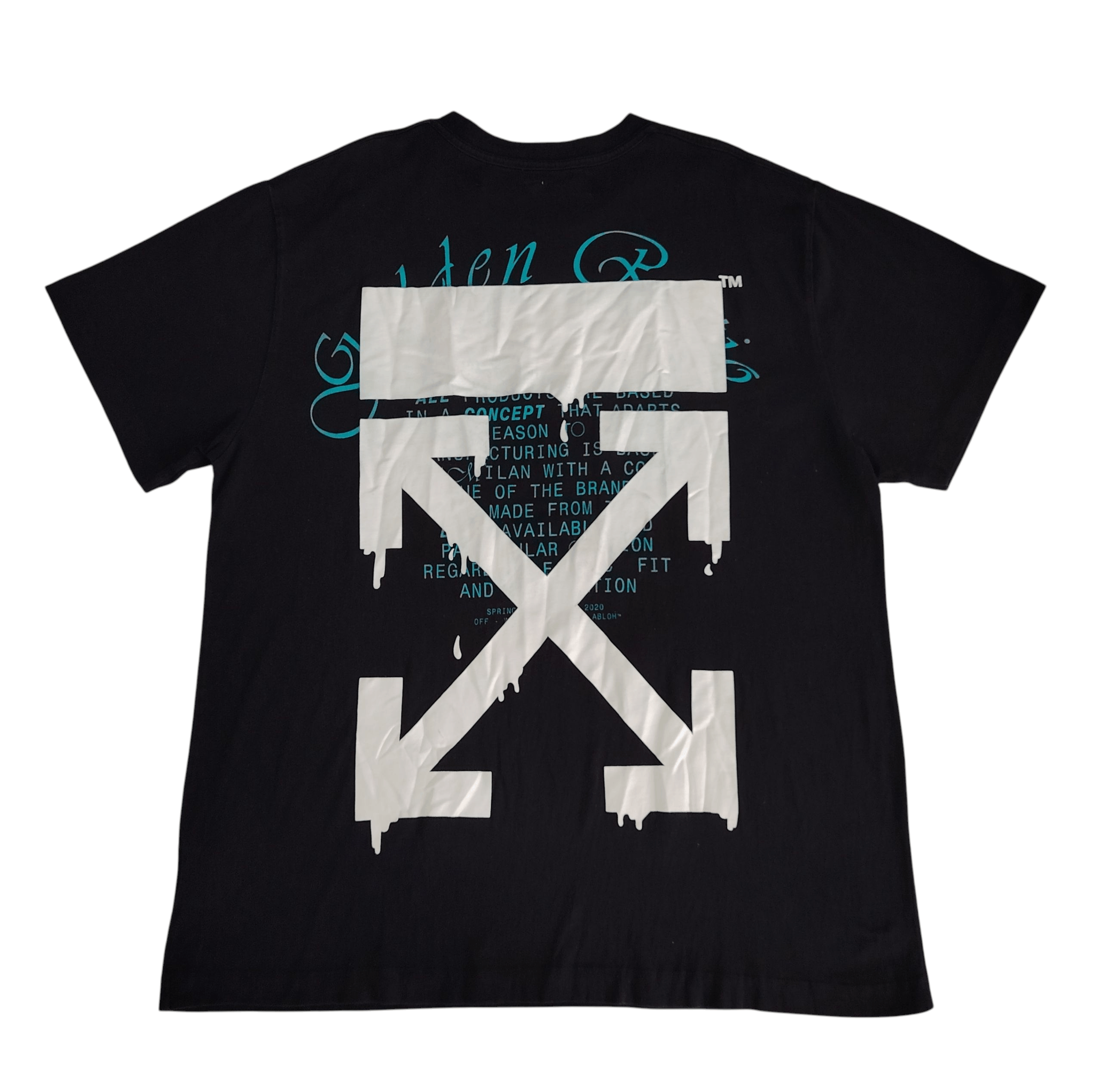 Off-White Off-White SS20 Golden Ratio Dripping Arrows Slim Tee Size US S / EU 44-46 / 1 - 1 Thumbnail