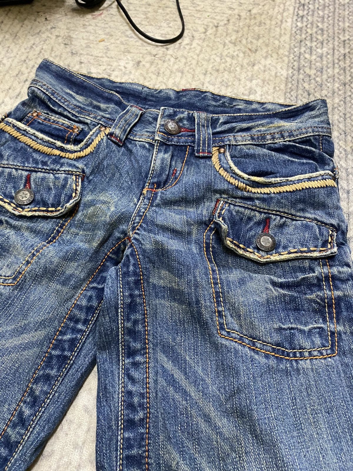 Japanese Brand True Religion Design Flared Bell Bottom Distressed Jean Size US 29 - 8 Thumbnail
