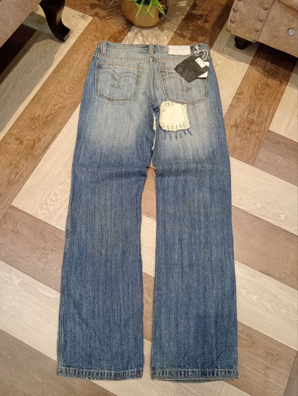 Japanese Brand JAPANESE OUTBALL WEST PATCHWORK DISTRESSED JEANS Size US 33 - 9 Thumbnail