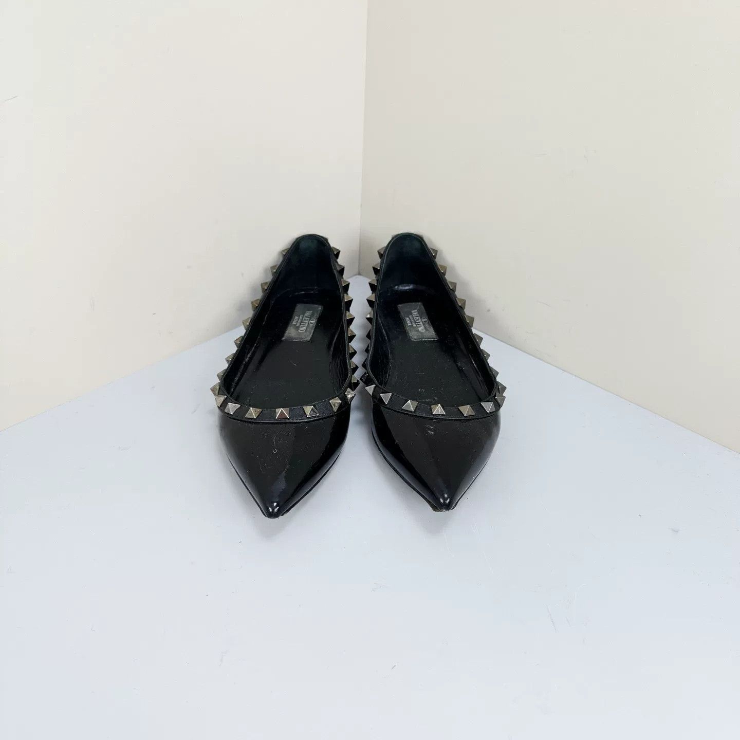 Valentino Valentino Black Studded Flat Shoes Size US 5 / IT 35 - 1 Thumbnail