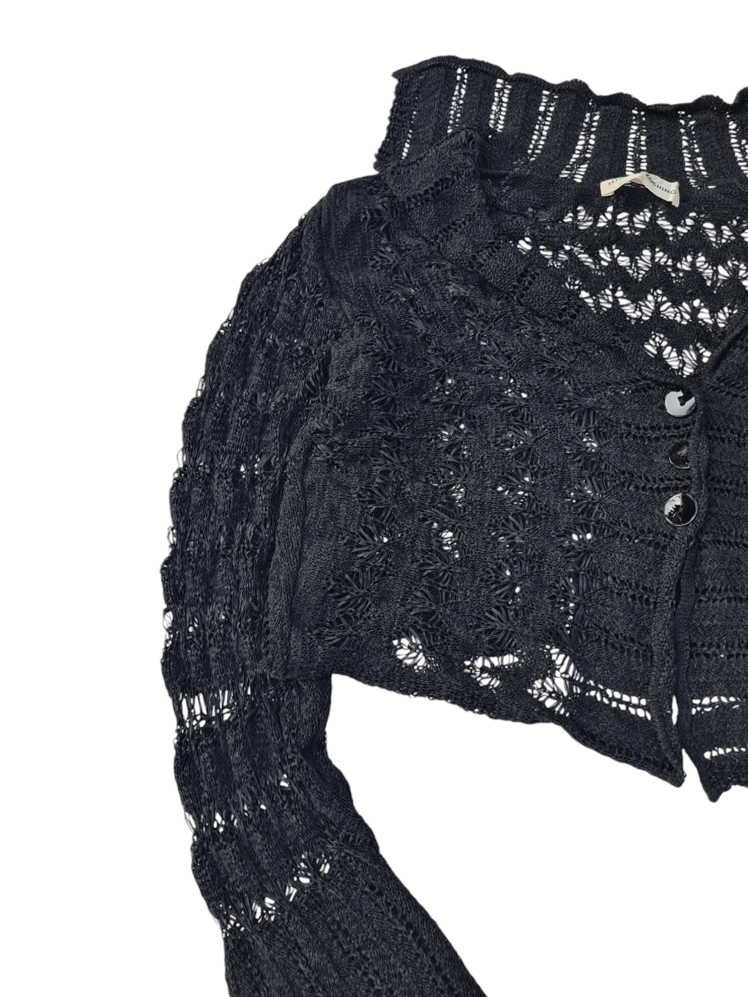 Hiroko Koshino Homme × Japanese Brand × Vintage Vintage Hiroko Koshino Black Cardigan Size S / US 4 / IT 40 - 3 Thumbnail