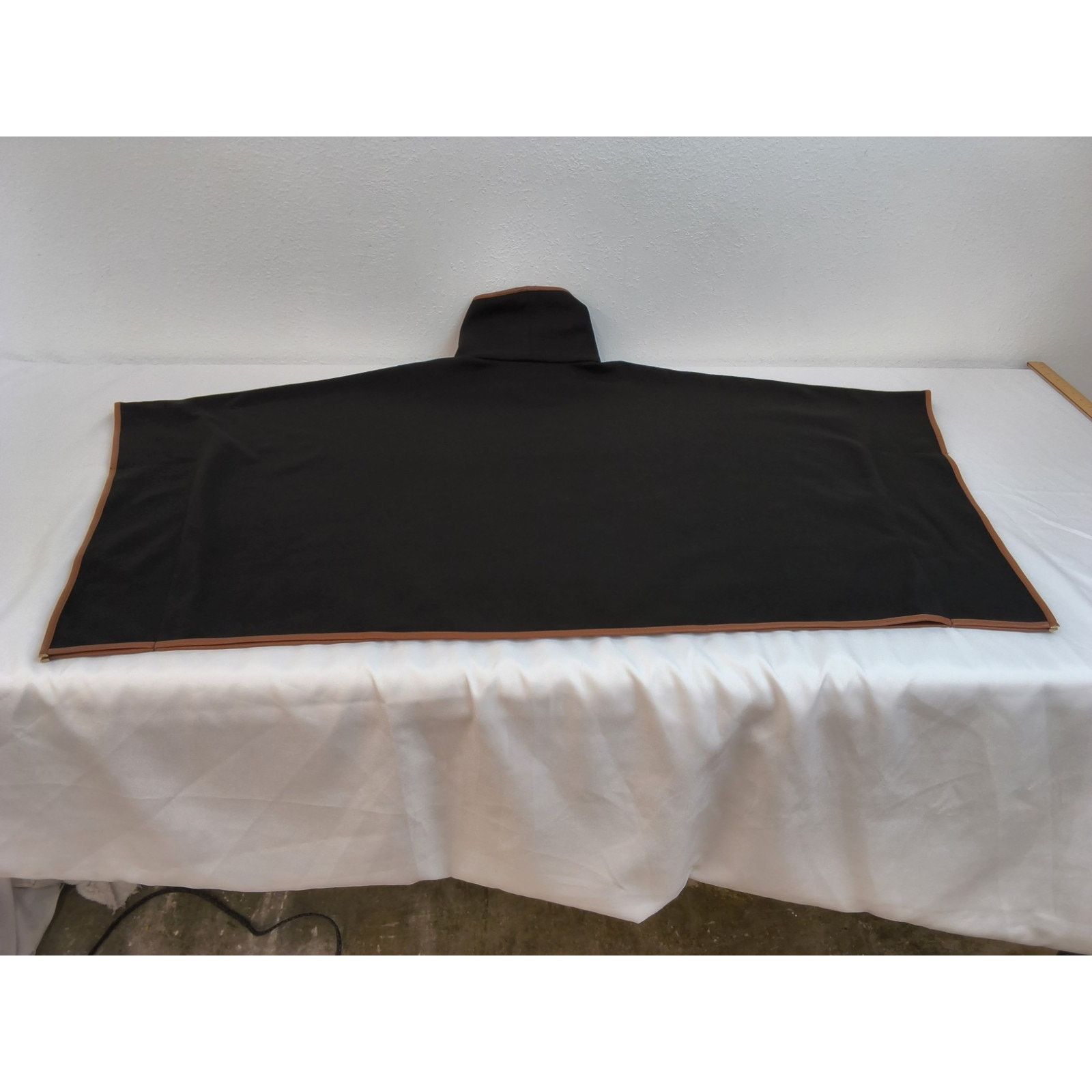 Other Tuckernuck Piper Poncho O/S Black Funnel Neck Leather Trim Size ONE SIZE - 5 Thumbnail