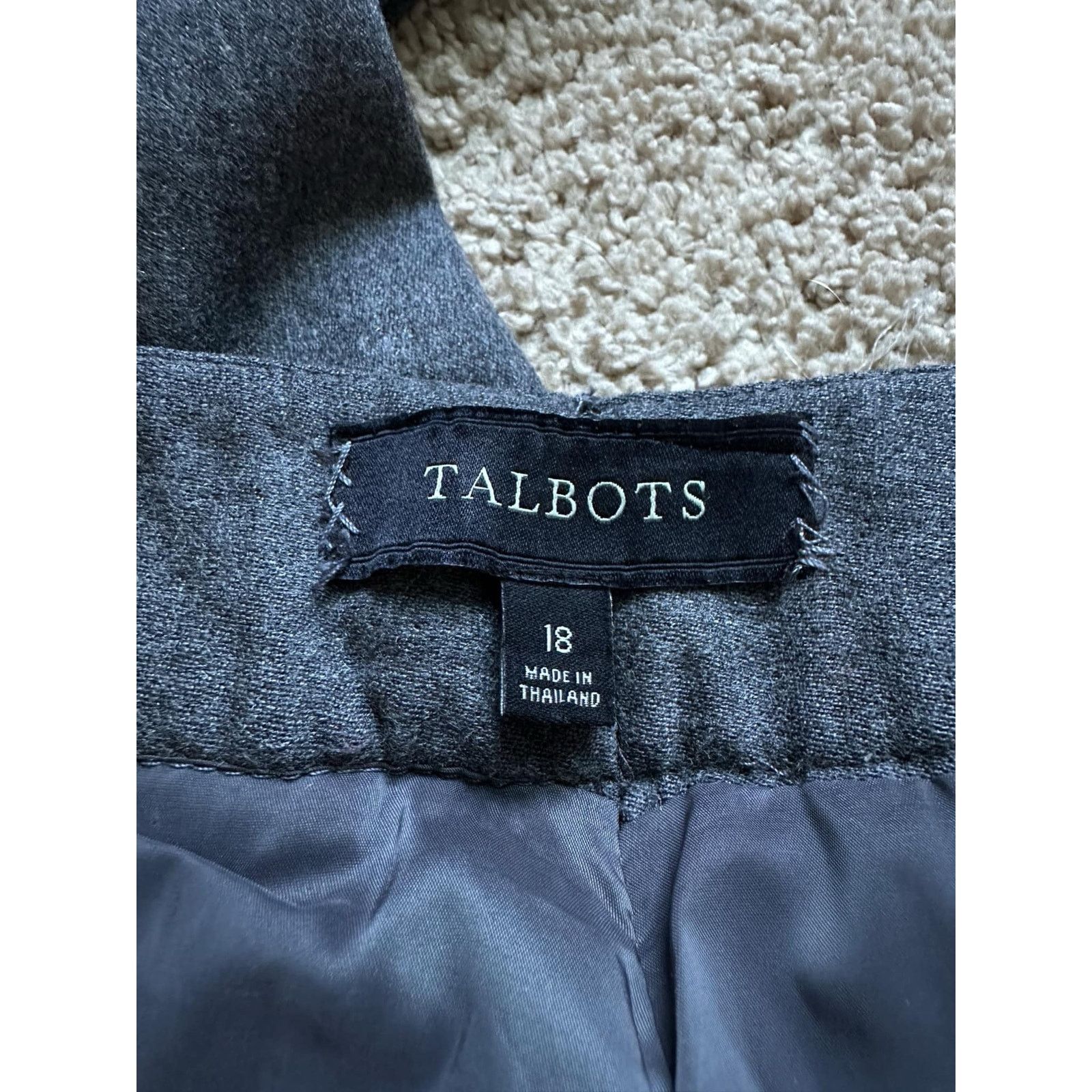 Other Talbots Wool Blend Straight Trouser Pants Gray Women's 18 Size 40" / US 18 - 3 Thumbnail