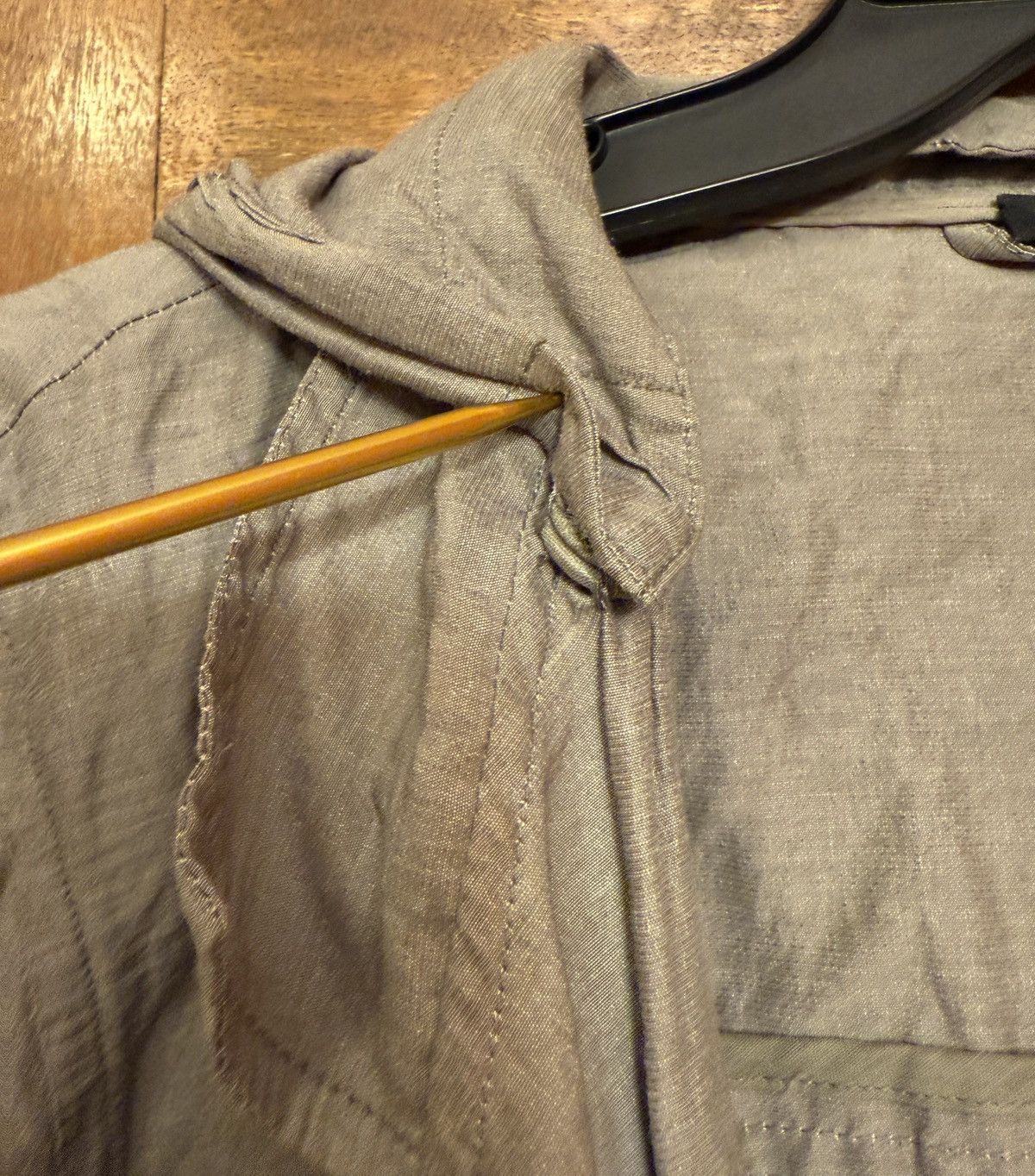Eileen Fisher Eileen Fisher Women’s Taupe/Grey Rumpled Asymmetrical Jacket Size L / US 10 / IT 46 - 6 Thumbnail