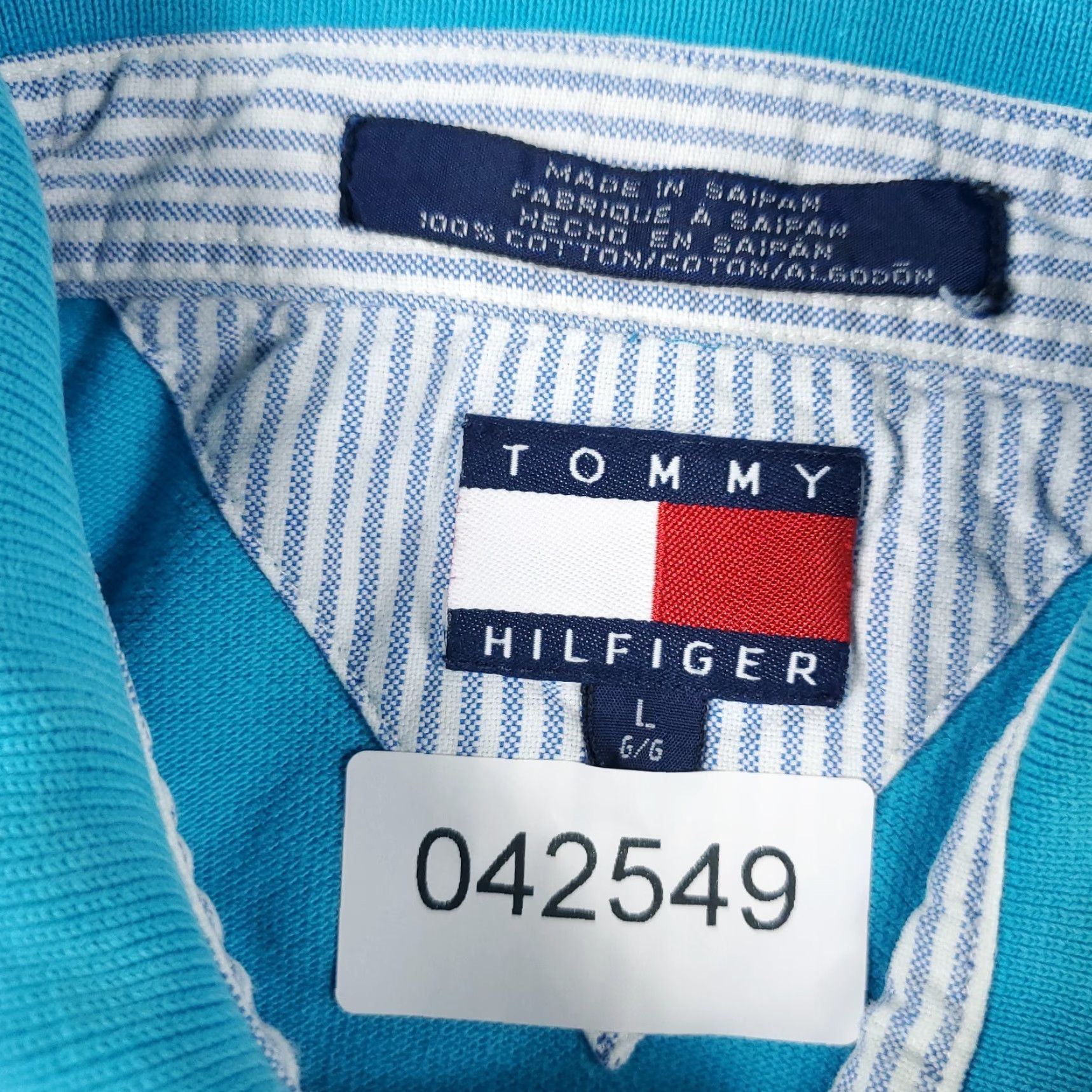 Tommy Hilfiger Tommy Hilfiger Polo Shirt Mens Large Blue Solid Short Sleeve Casual Button-Front 100% Cotton Logo Patch Vintage: No Mens Size US L / EU 52-54 / 3 - 8 Thumbnail