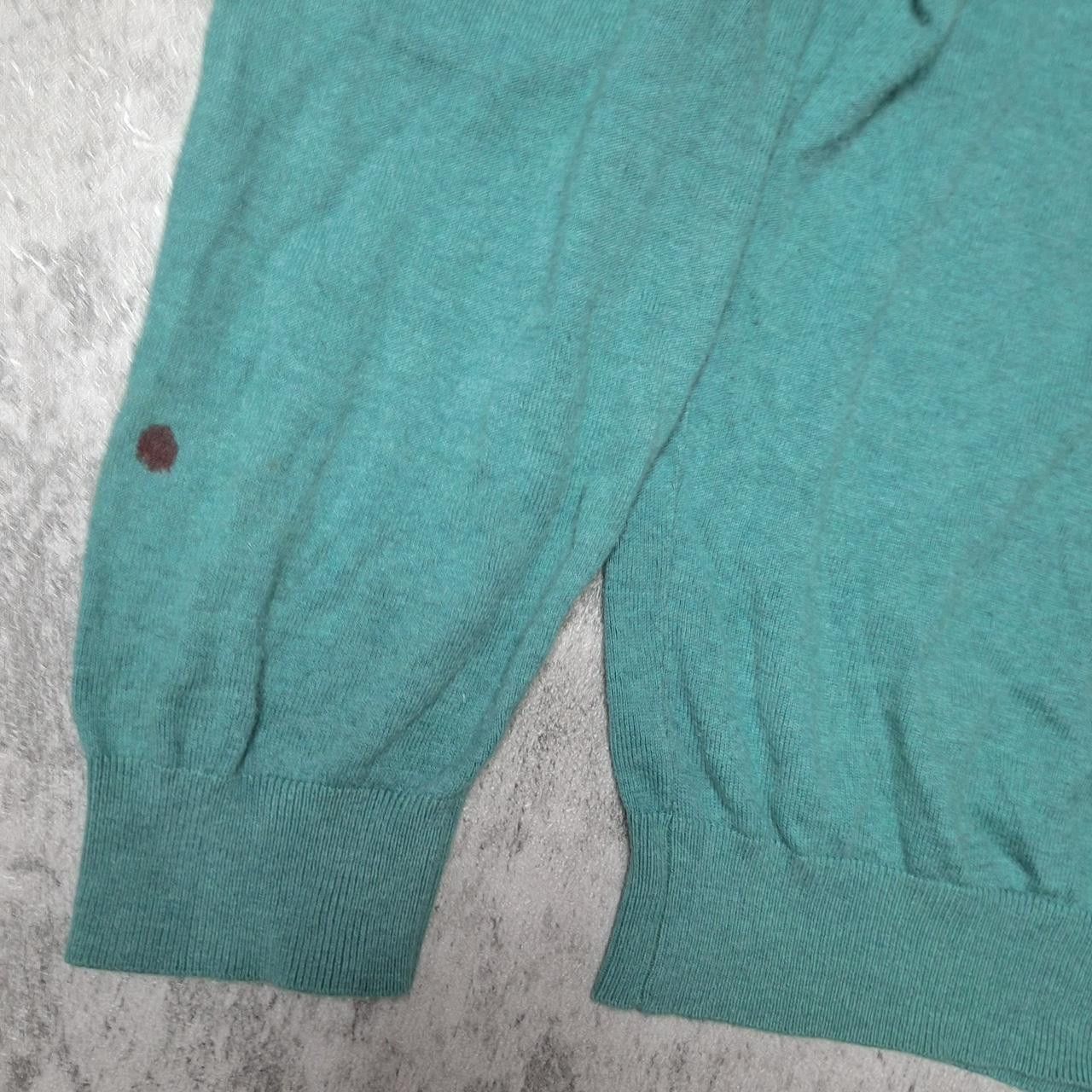 Massimo Dutti Soft and comfortable green cotton V-neck sweater Size US XL / EU 56 / 4 - 3 Thumbnail