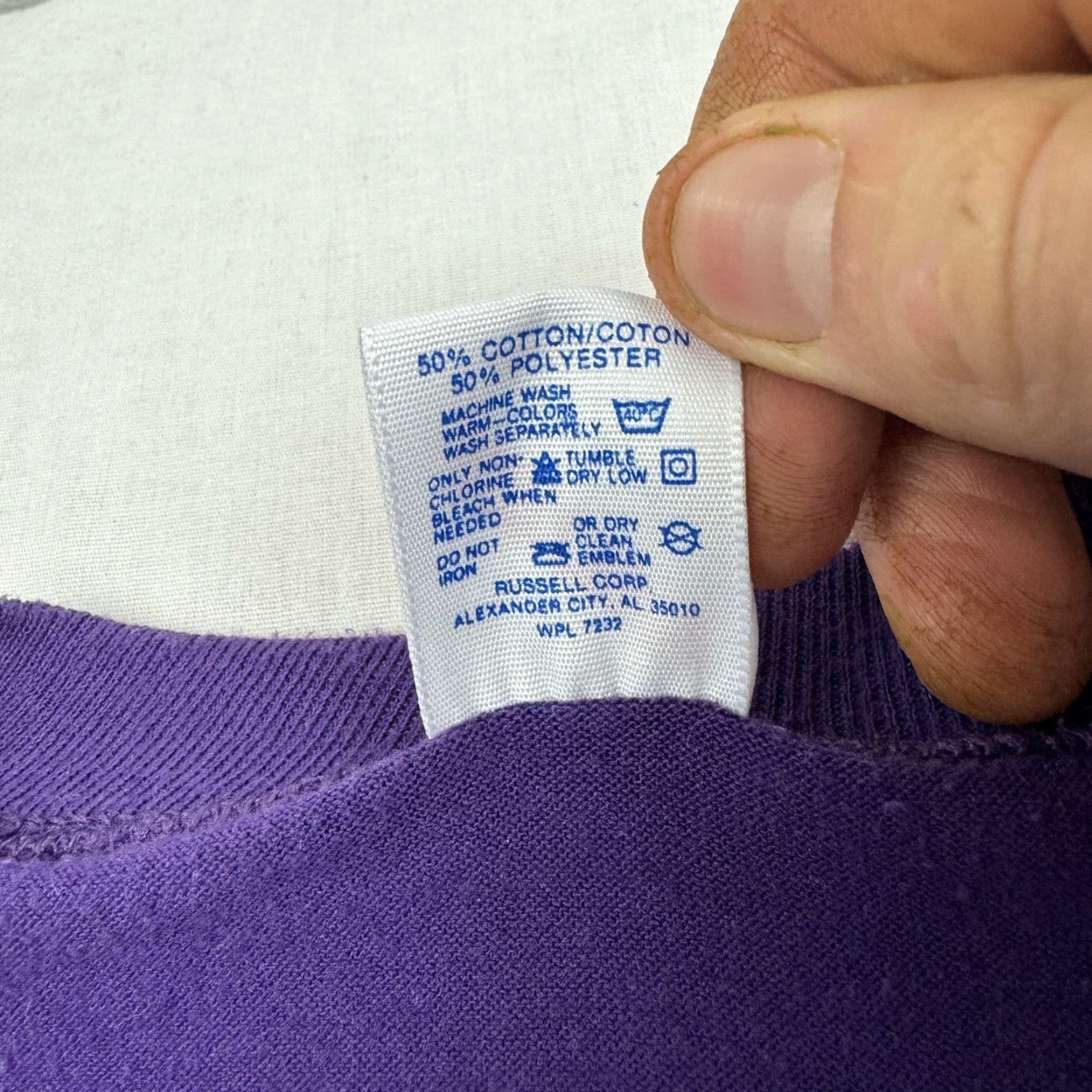 Jerzees VINTAGE Jerzees T-Shirt State College Pennsylvania Adult Large Purple Puff Print School 90s University Mens Size US L / EU 52-54 / 3 - 5 Thumbnail